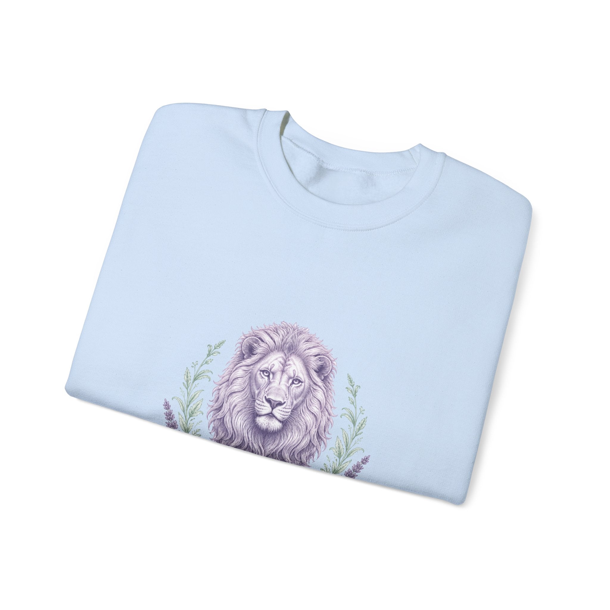 Matching Couple Sweatshirt - Lion & Lamb Matching Couple Crewneck Sweatshirt Vintage Art His Hers Wedding Gift - Design A