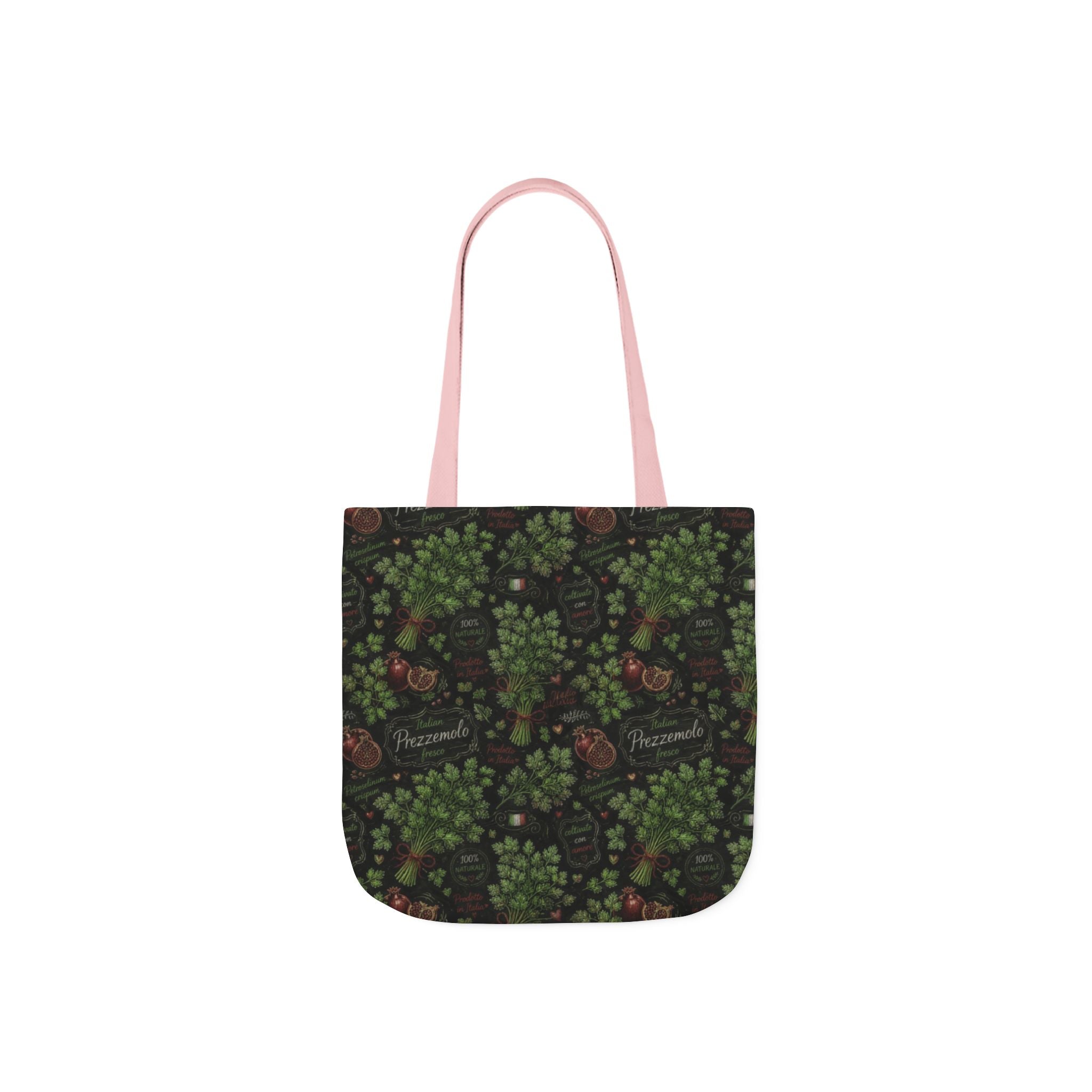 Fresh Parsley Canvas Tote Bag Mediterranean Kitchen Chalk Art Design Italian Cottagecore Gift