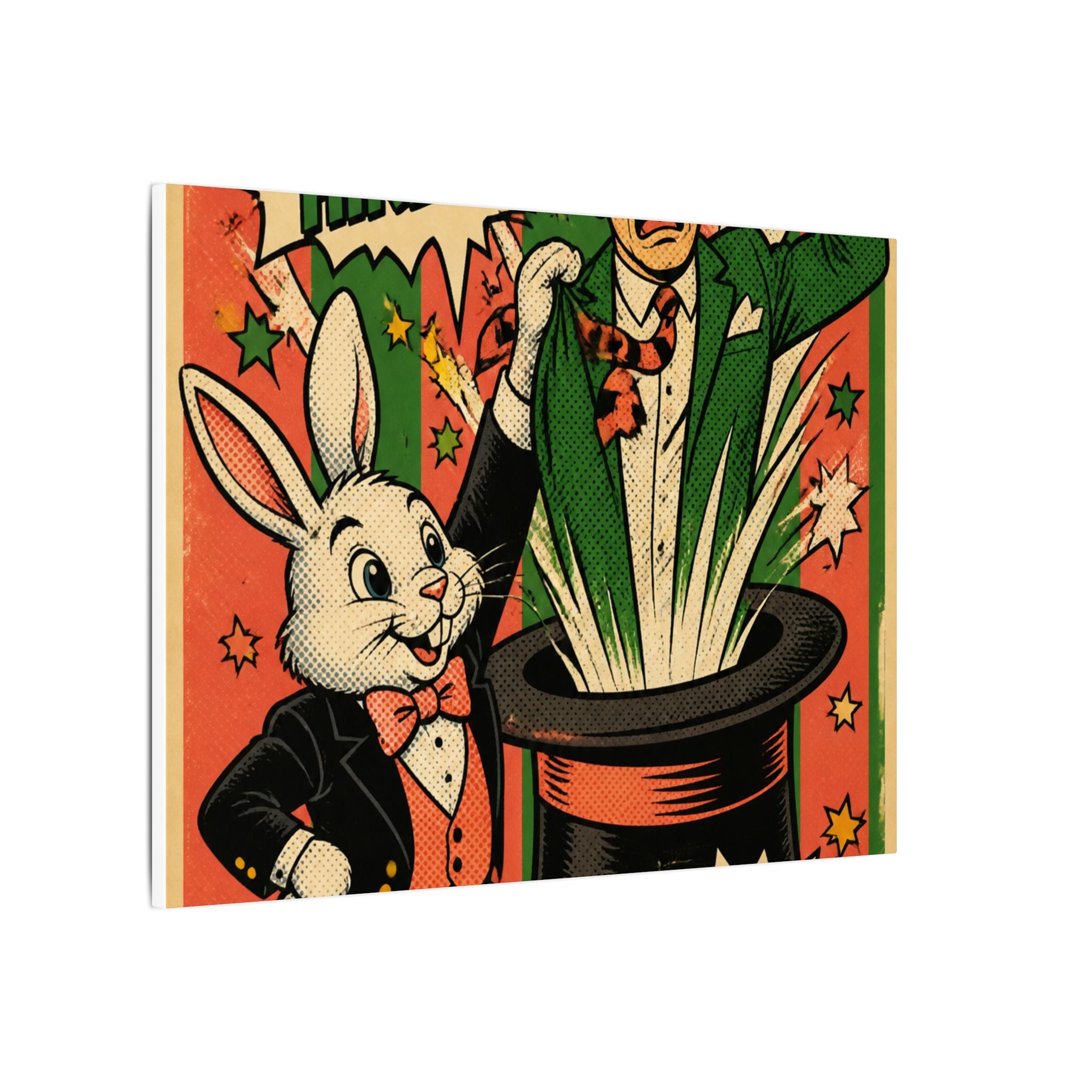 Magic Hat Rabbit Wall Art Canvas 16×20 Pop Art Living Room Decor Maximalist Print