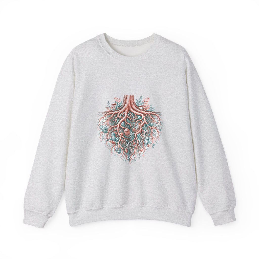 Matching Couple Sweatshirt - Ancient Oak & Deep Roots Matching Couple Crewneck Sweatshirt Hand-Drawn Art His Hers Best Friend Gift - Design B