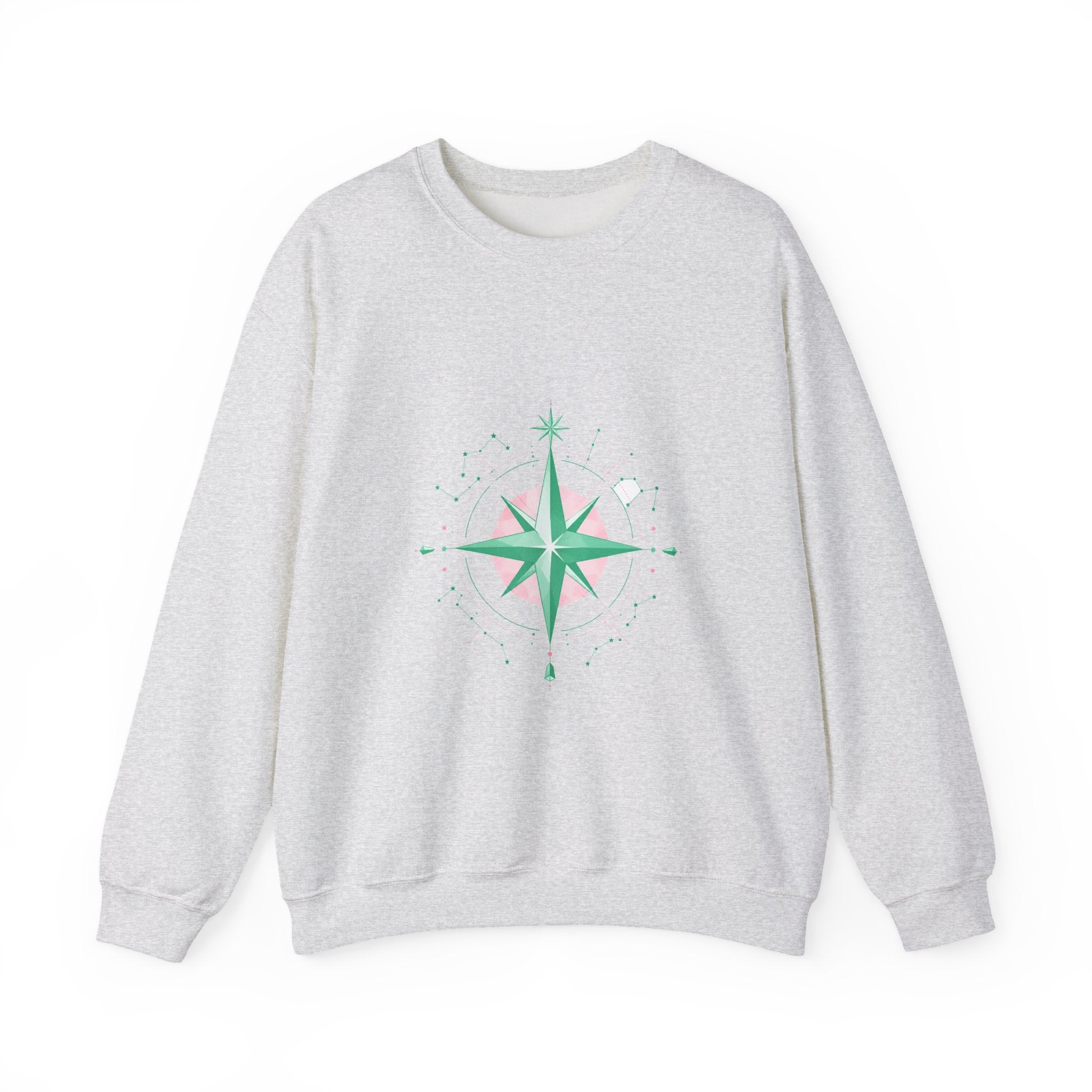 Matching Couple Sweatshirt - Shooting Star & North Star Matching Couple Premium Fleece Sweatshirt Geometric Art His Hers Love Gift - Design B