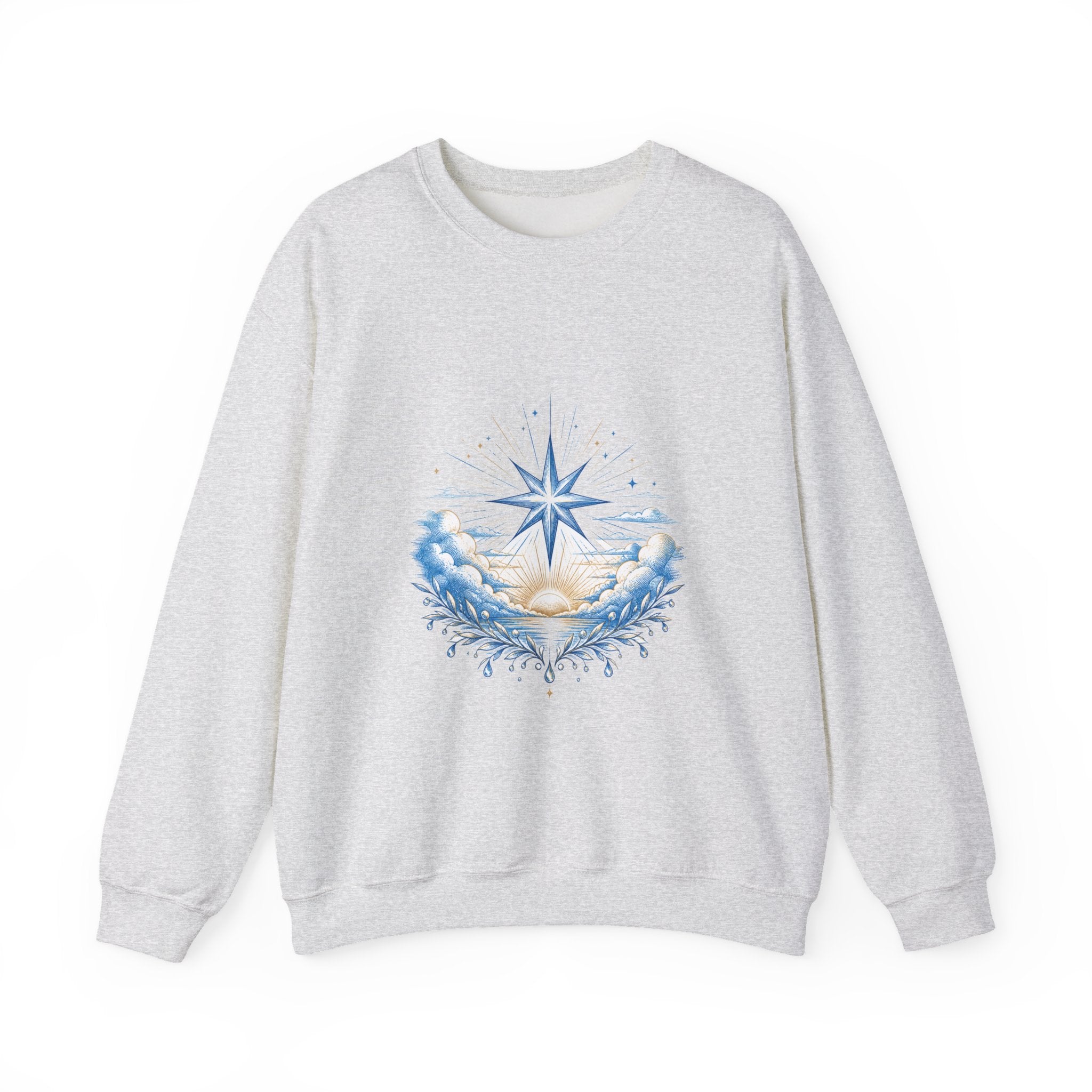 Matching Couple Sweatshirt - Evening & Morning Star Matching Couple Comfort Colors Crew Hand-Drawn Art His Hers Anniversary Gift - Design B