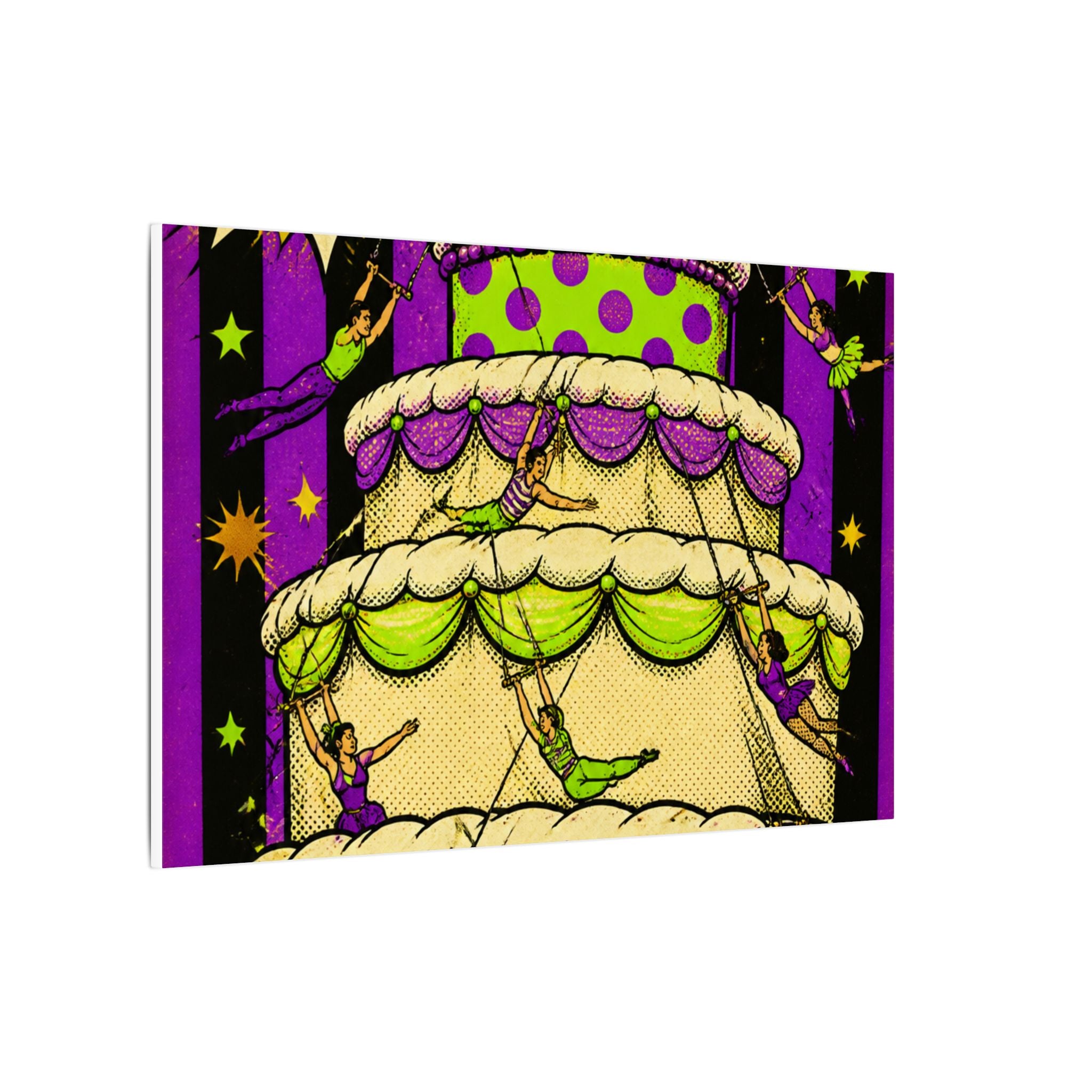 Birthday Cake Trapeze Wall Art Canvas 24×36 Pop Art Restaurant Decor Maximalist Print