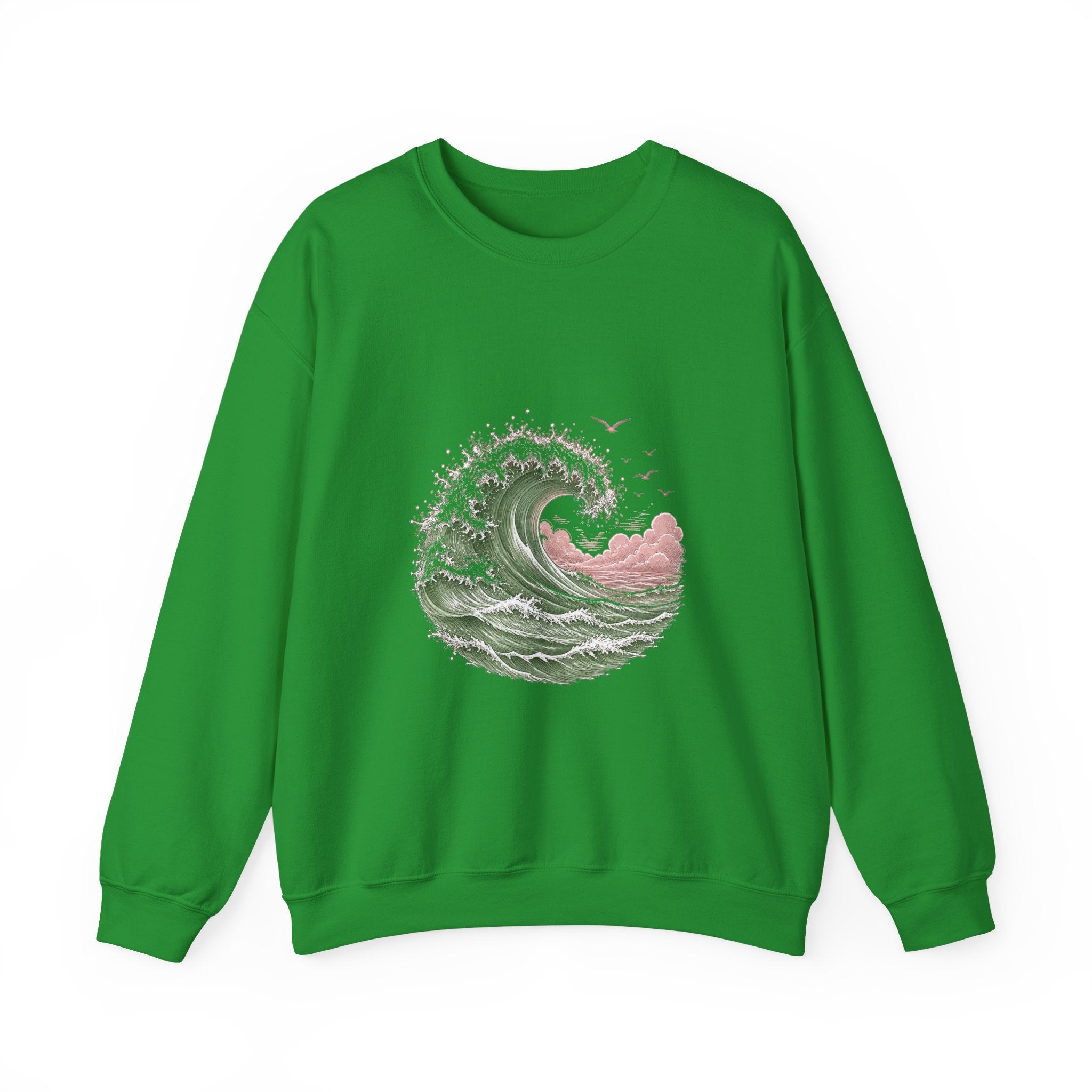 Matching Couple Sweatshirt - Mountain & Ocean Matching Couple Comfort Colors Crew Hand-Drawn Art His Hers Anniversary Gift - Design B