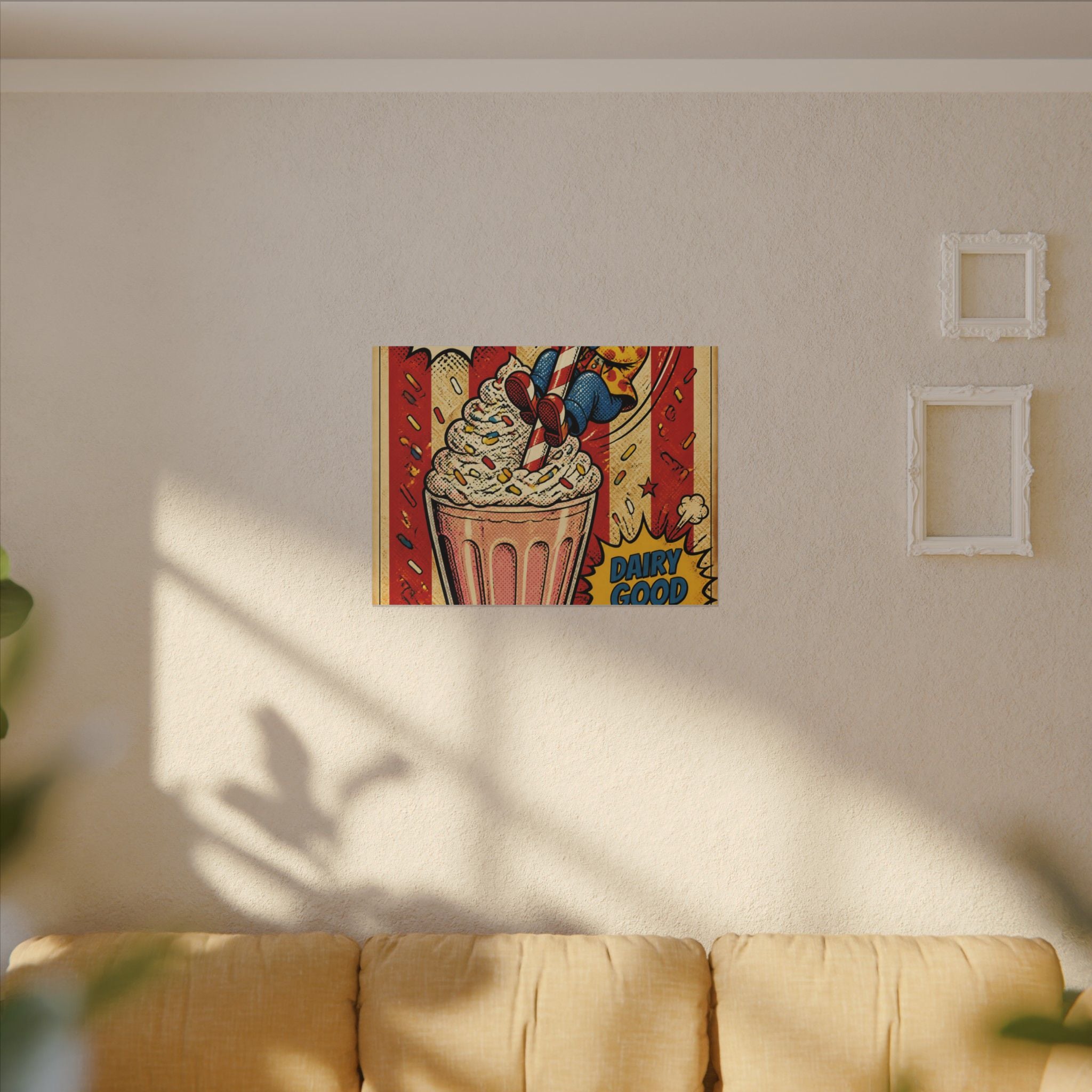 Milkshake Slide Clown Wall Art Canvas 24×36 Pop Art Restaurant Decor Maximalist Print
