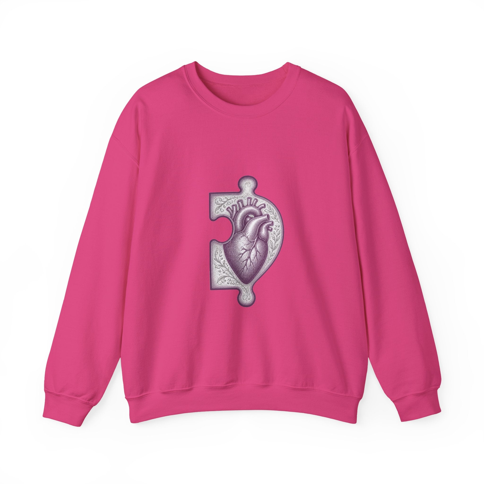 Matching Couple Sweatshirt - Puzzle Pieces Matching Couple Premium Fleece Sweatshirt Vintage Art His Hers Honeymoon Gift - Design B