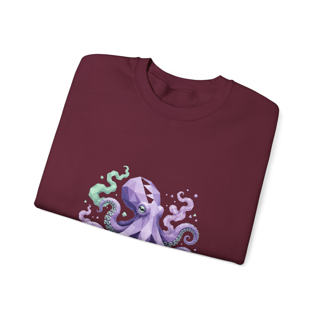 Matching Couple Sweatshirt - Octopus & Jellyfish Matching Couple Crewneck Sweatshirt Geometric Art His Hers Couple Gift - Design A