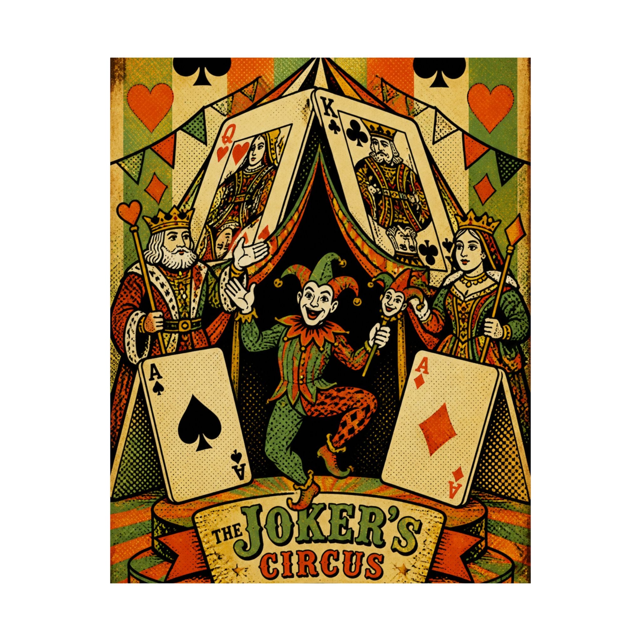 Playing Cards Tent Wall Art Poster 18×24 Pop Art Living Room Decor Maximalist Print
