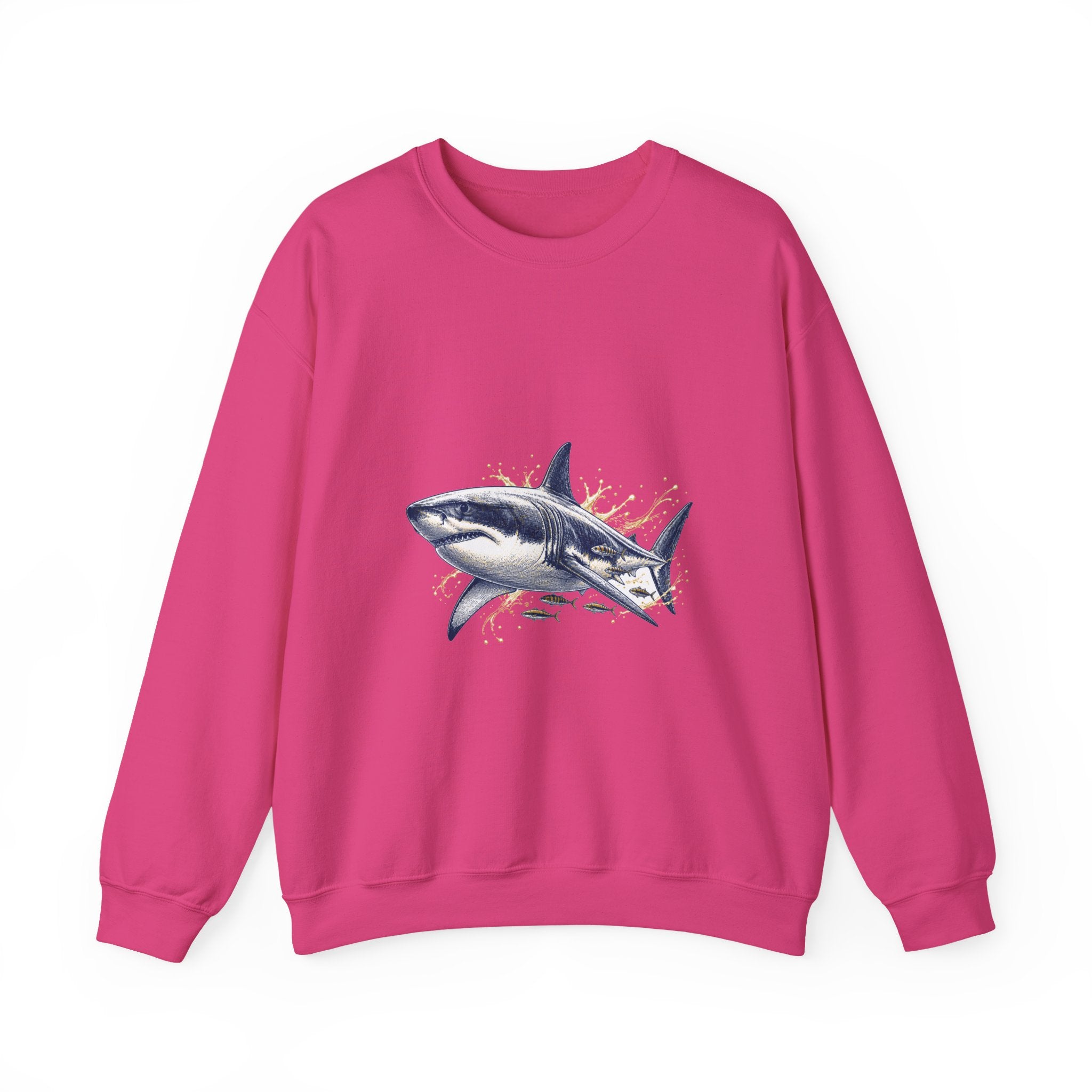 Matching Couple Sweatshirt - Shark & Dolphin Matching Couple Comfort Colors Crew Hand-Drawn Art His Hers Anniversary Gift - Design A