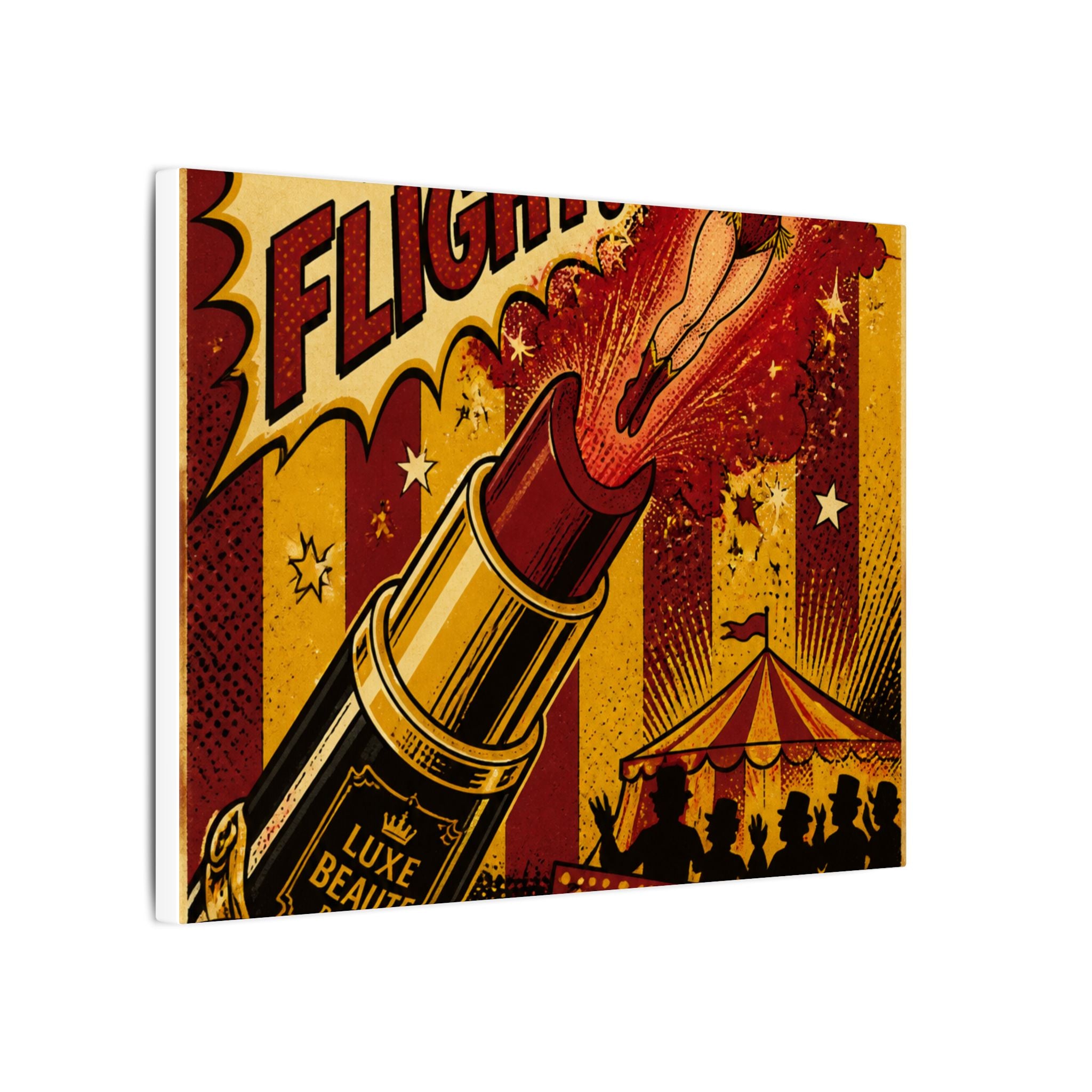Lipstick Cannon Wall Art Canvas 24×36 Pop Art Restaurant Decor Maximalist Print