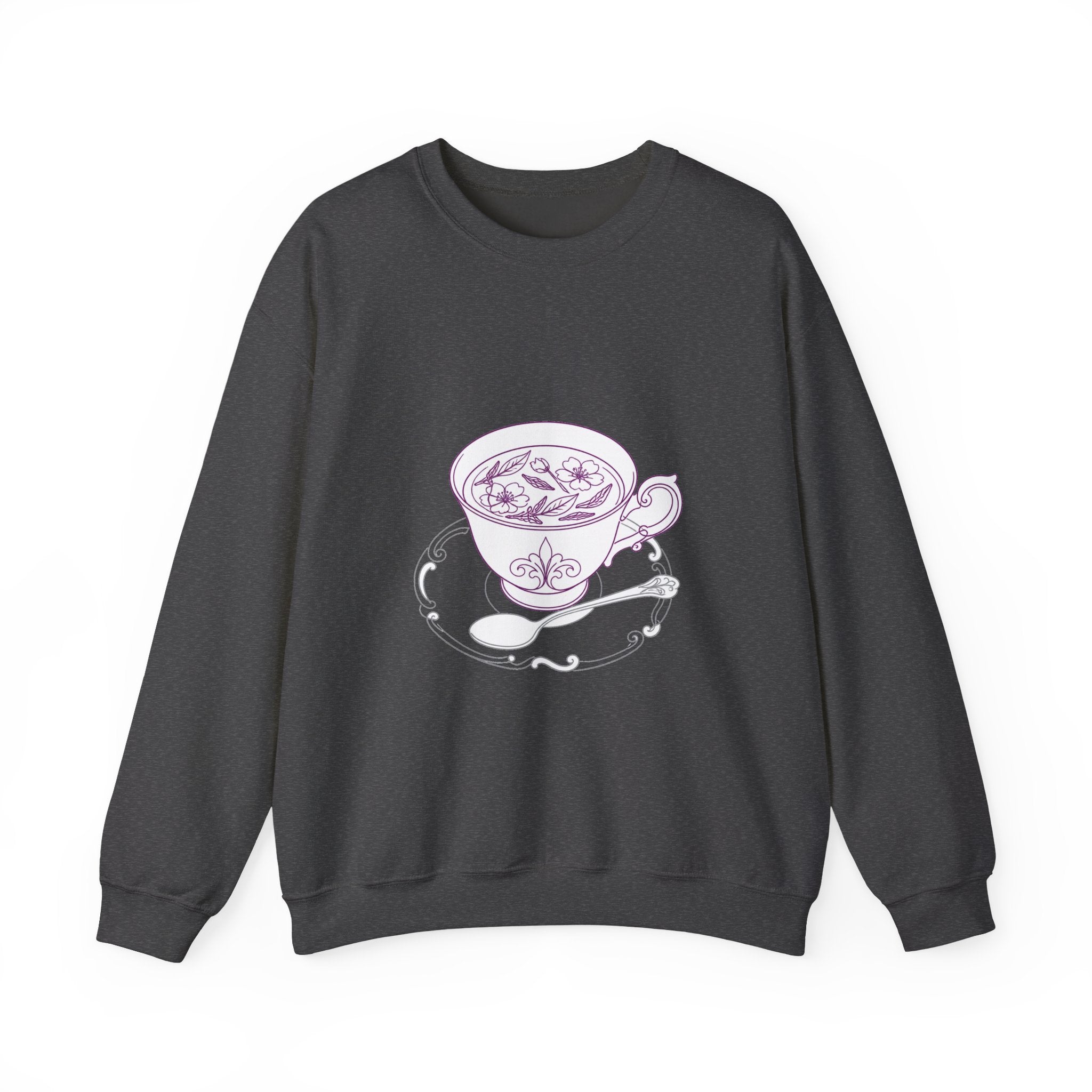 Matching Couple Sweatshirt - Coffee & Tea Matching Couple Comfort Colors Crew Minimalist Art His Hers Christmas Gift - Design B