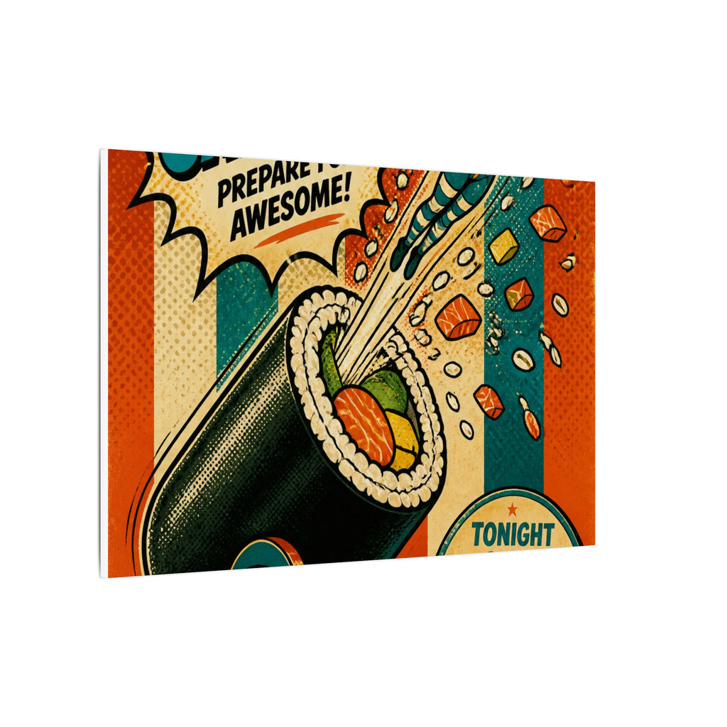 Sushi Roll Cannon Wall Art Canvas 16×20 Pop Art Living Room Decor Maximalist Print