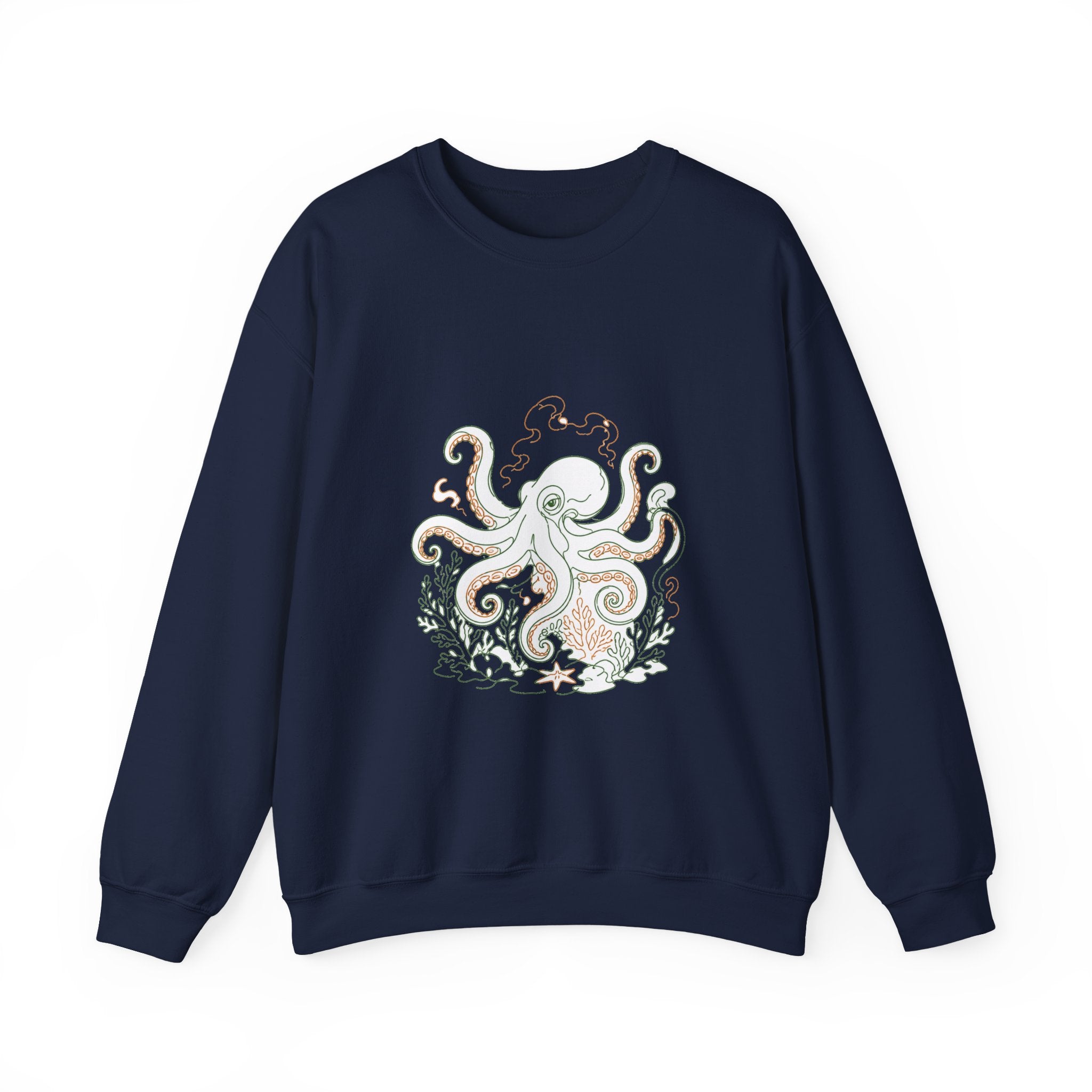 Matching Couple Sweatshirt - Octopus & Jellyfish Matching Couple Comfort Colors Crew Minimalist Art His Hers Christmas Gift - Design A