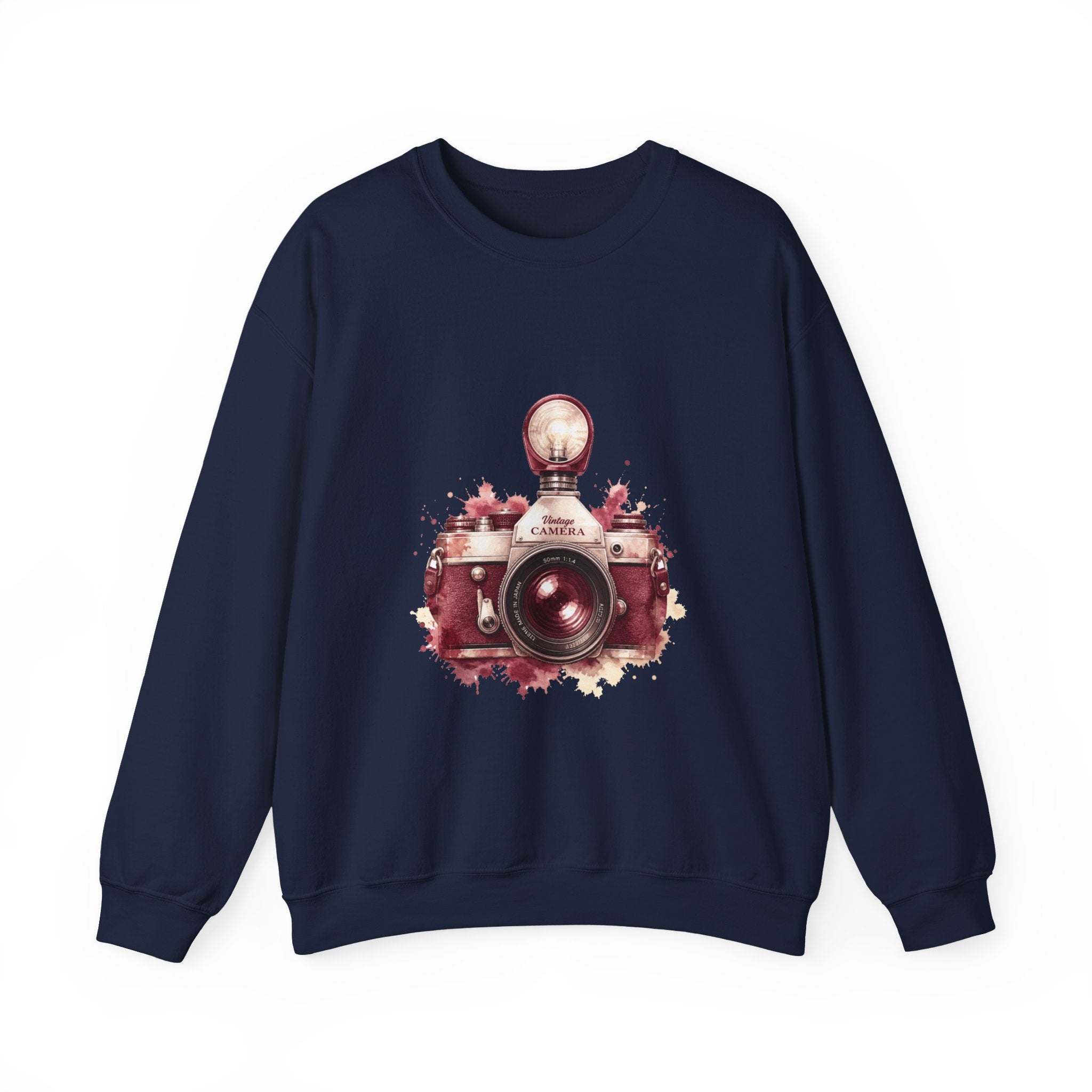 Matching Couple Sweatshirt - Camera & Film Matching Couple Premium Fleece Sweatshirt Watercolor Art His Hers Birthday Gift - Design A