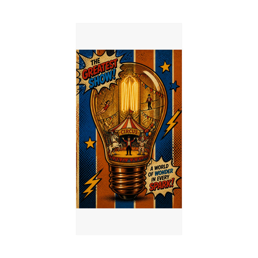 Light Bulb Circus Wall Art Poster 24×36 Pop Art Restaurant Decor Maximalist Print