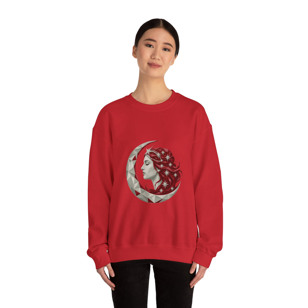Matching Couple Sweatshirt - Helios & Selene Matching Couple Premium Fleece Sweatshirt Geometric Art His Hers Love Gift - Design B