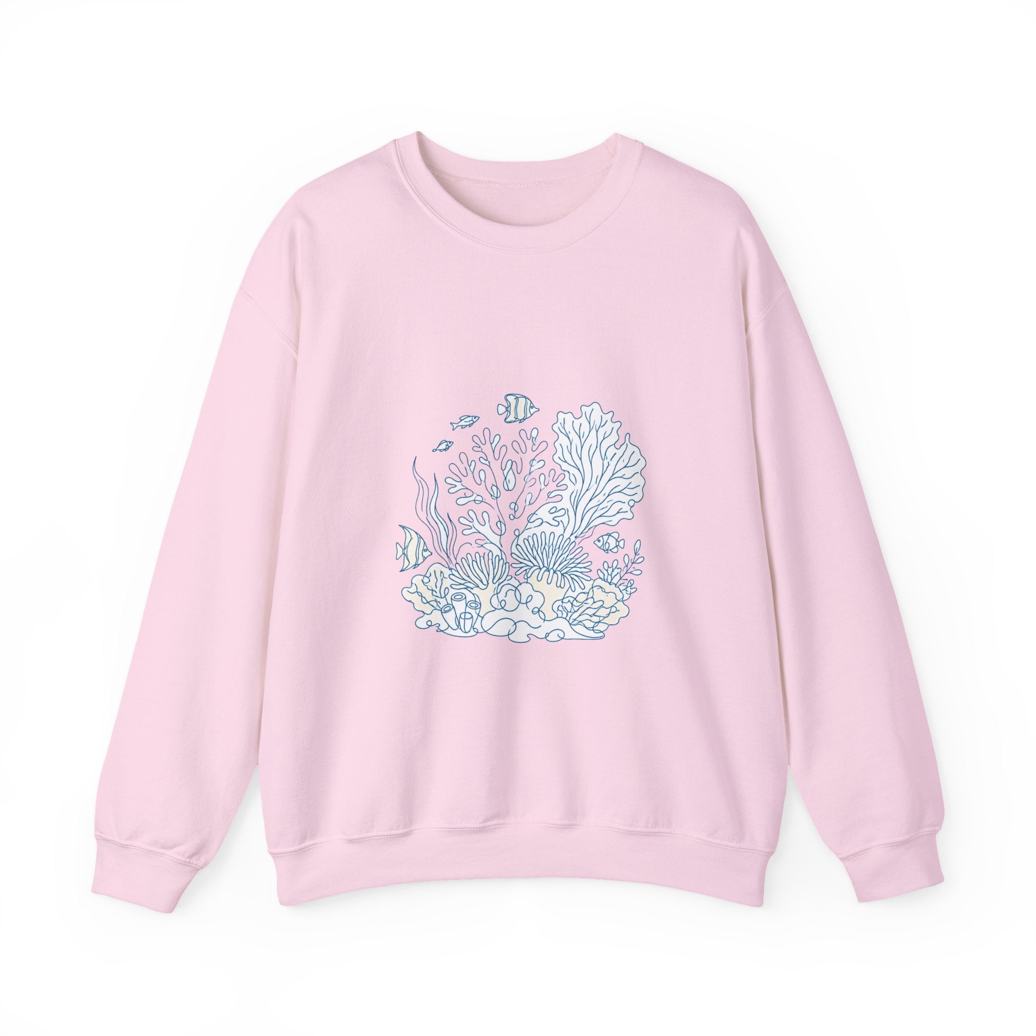 Matching Couple Sweatshirt - Coral Reef & Deep Sea Matching Couple Comfort Colors Crew Minimalist Art His Hers Christmas Gift - Design A
