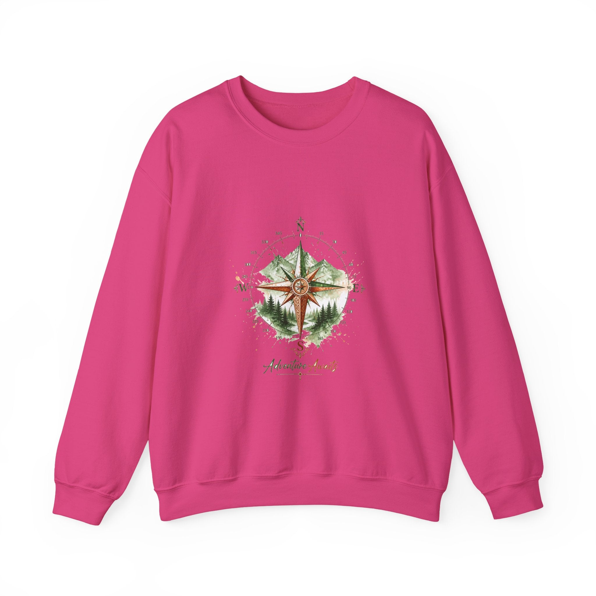 Matching Couple Sweatshirt - Compass North & South Matching Couple Comfort Colors Crew Watercolor Art His Hers Birthday Gift - Design B