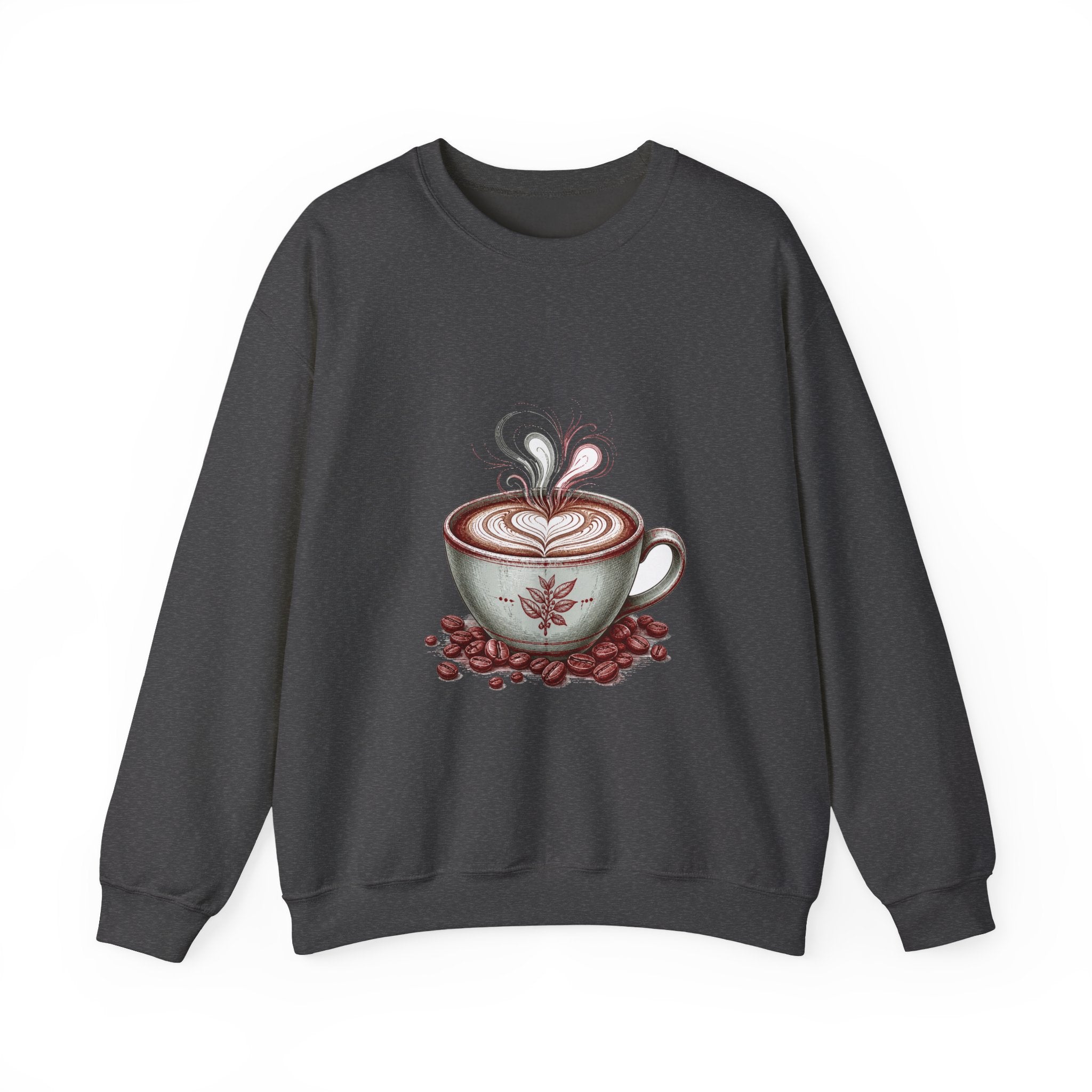 Matching Couple Sweatshirt - Coffee & Tea Matching Couple Premium Fleece Sweatshirt Hand-Drawn Art His Hers Anniversary Gift - Design A