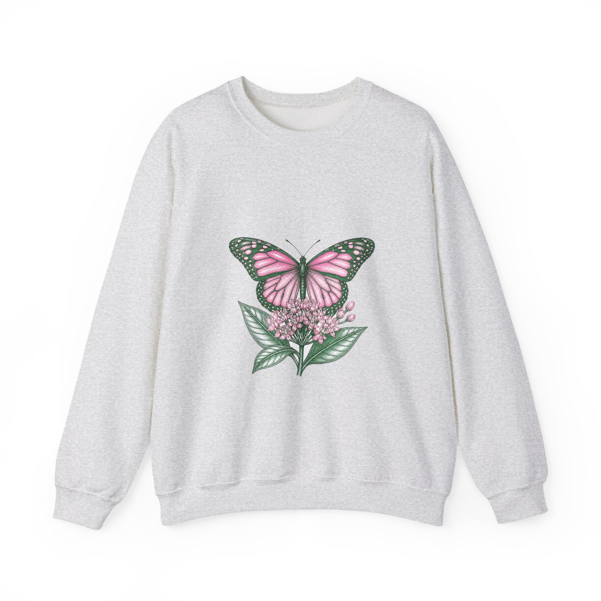 Matching Couple Sweatshirt - Butterfly & Moth Matching Couple Crewneck Sweatshirt Hand-Drawn Art His Hers Best Friend Gift - Design A