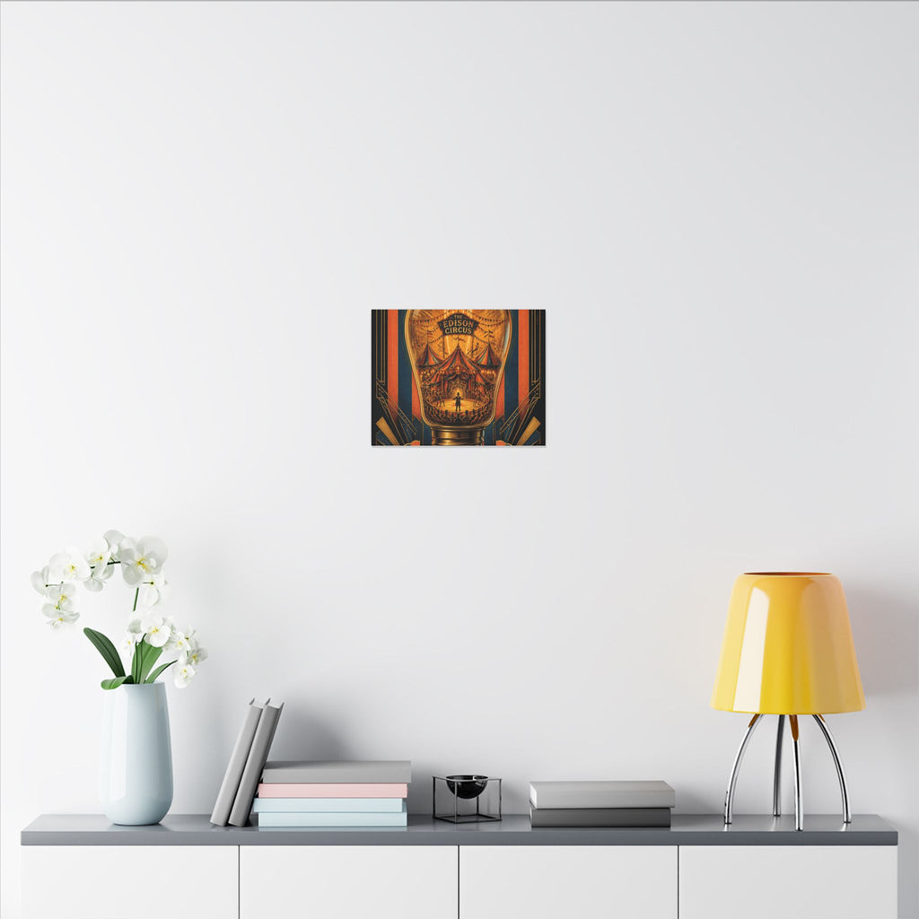 Light Bulb Circus Wall Art Canvas 16×20 Art Deco Entryway Decor Maximalist Print
