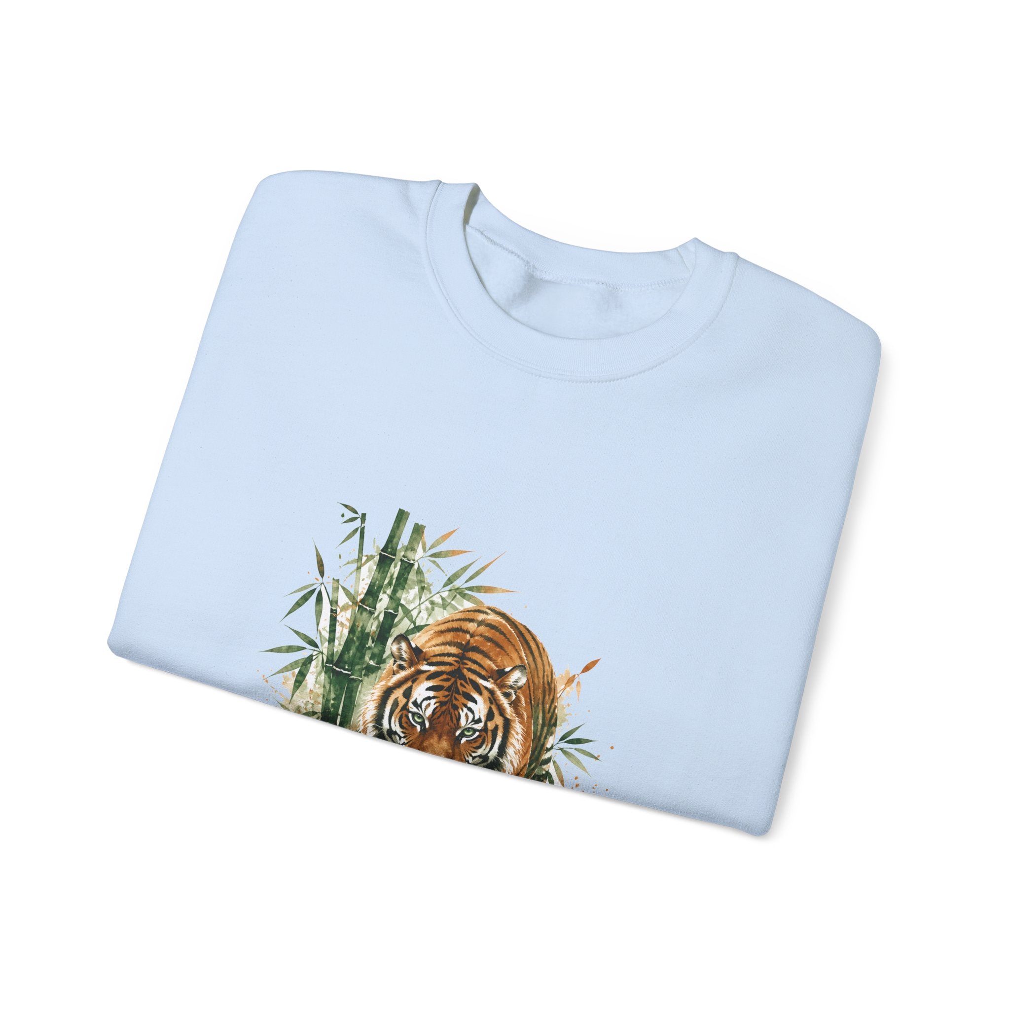 Matching Couple Sweatshirt - Tiger & Crane Matching Couple Premium Fleece Sweatshirt Watercolor Art His Hers Birthday Gift - Design A