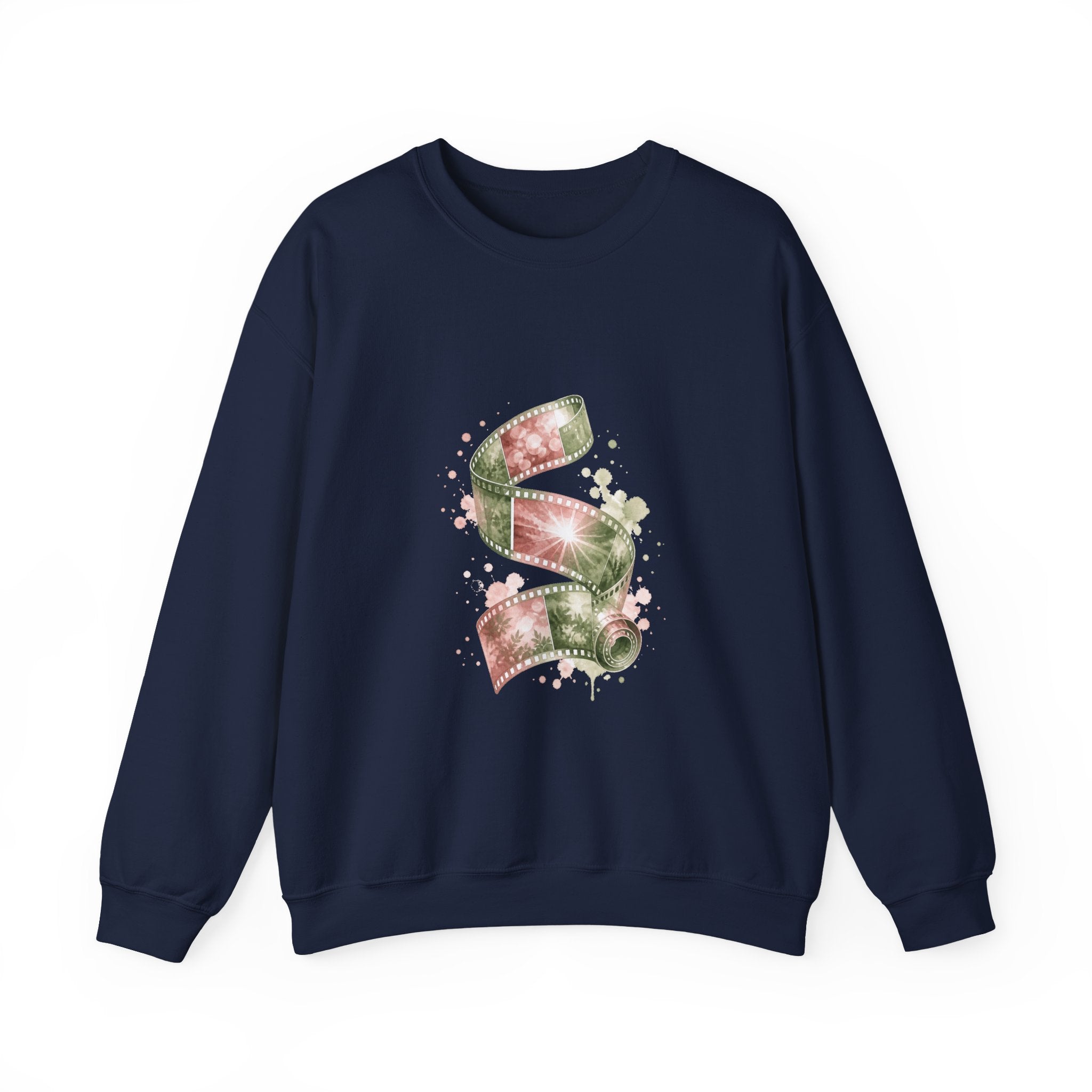 Matching Couple Sweatshirt - Camera & Film Matching Couple Crewneck Sweatshirt Watercolor Art His Hers Engagement Gift - Design B