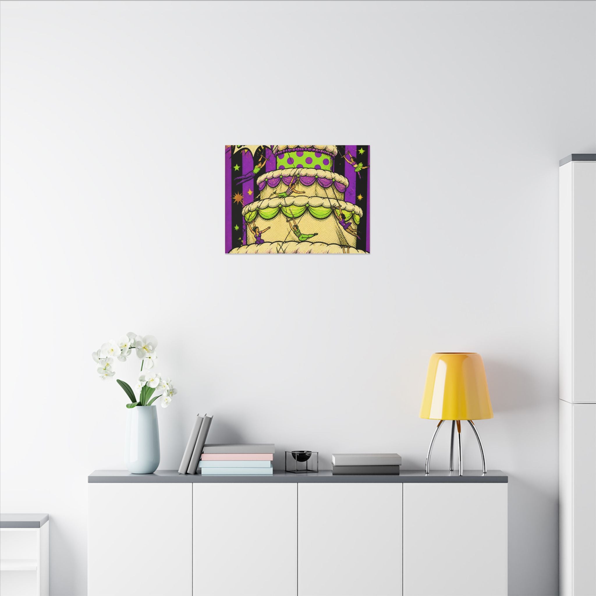 Birthday Cake Trapeze Wall Art Canvas 24×36 Pop Art Restaurant Decor Maximalist Print
