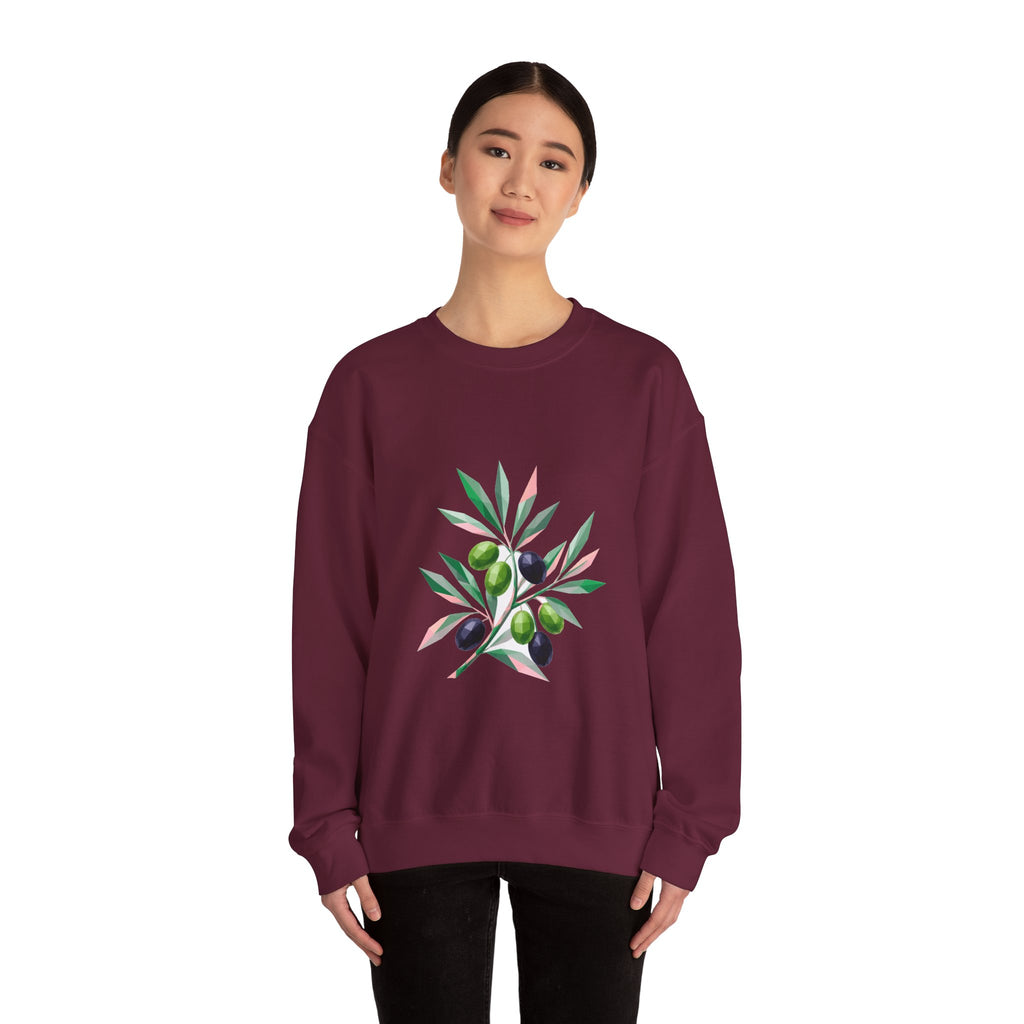 Matching Couple Sweatshirt - Olive Branch & Fig Matching Couple Comfort Colors Crew Geometric Art His Hers Love Gift - Design A