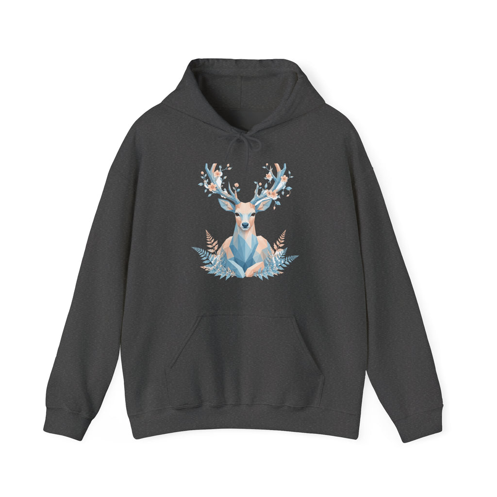 Matching Couple Sweatshirt - Bear & Deer Matching Couple Hooded Sweatshirt Geometric Art His Hers Couple Gift - Design B