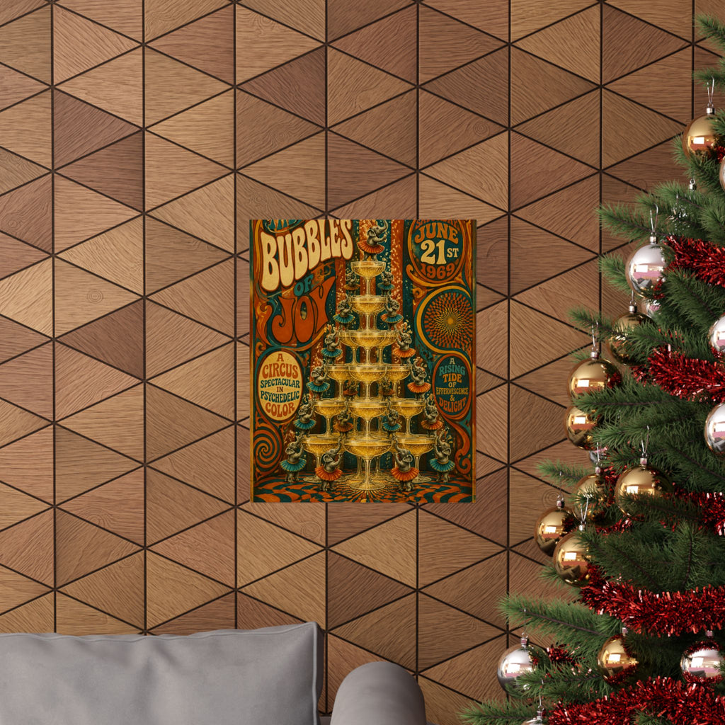 Champagne Tower Elephants Wall Art Poster 24×36 Psychedelic Dining Room Decor Maximalist Print