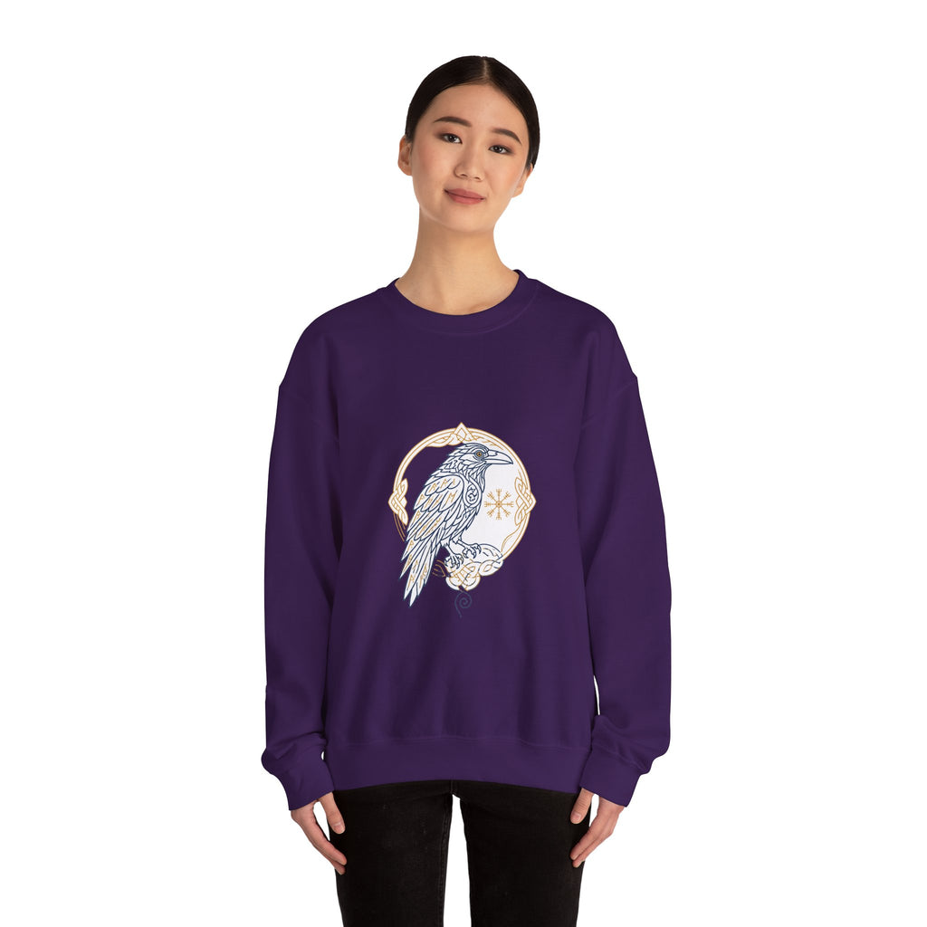 Matching Couple Sweatshirt - Huginn & Muninn Matching Couple Premium Fleece Sweatshirt Minimalist Art His Hers Christmas Gift - Design A