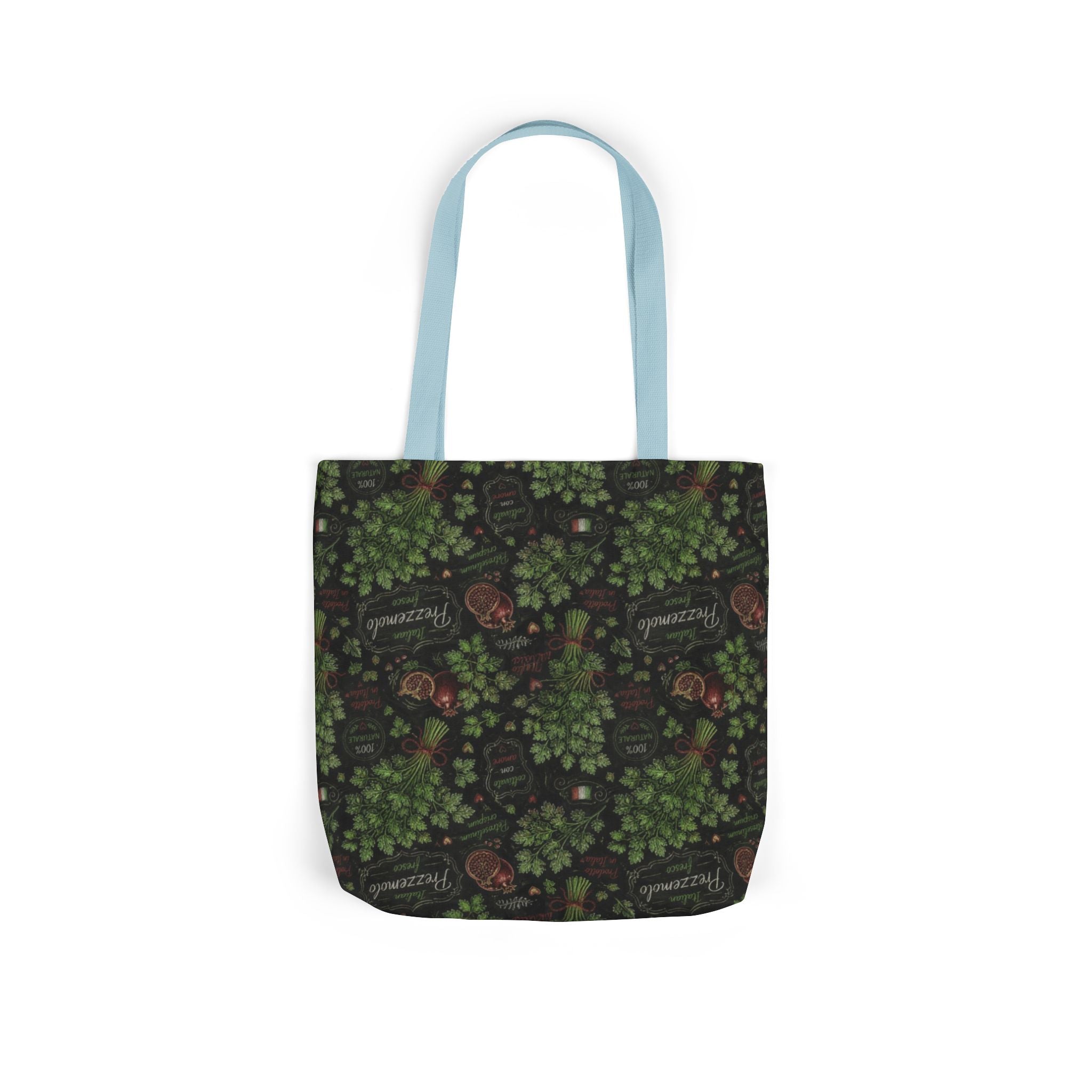 Fresh Parsley Canvas Tote Bag Mediterranean Kitchen Chalk Art Design Italian Cottagecore Gift