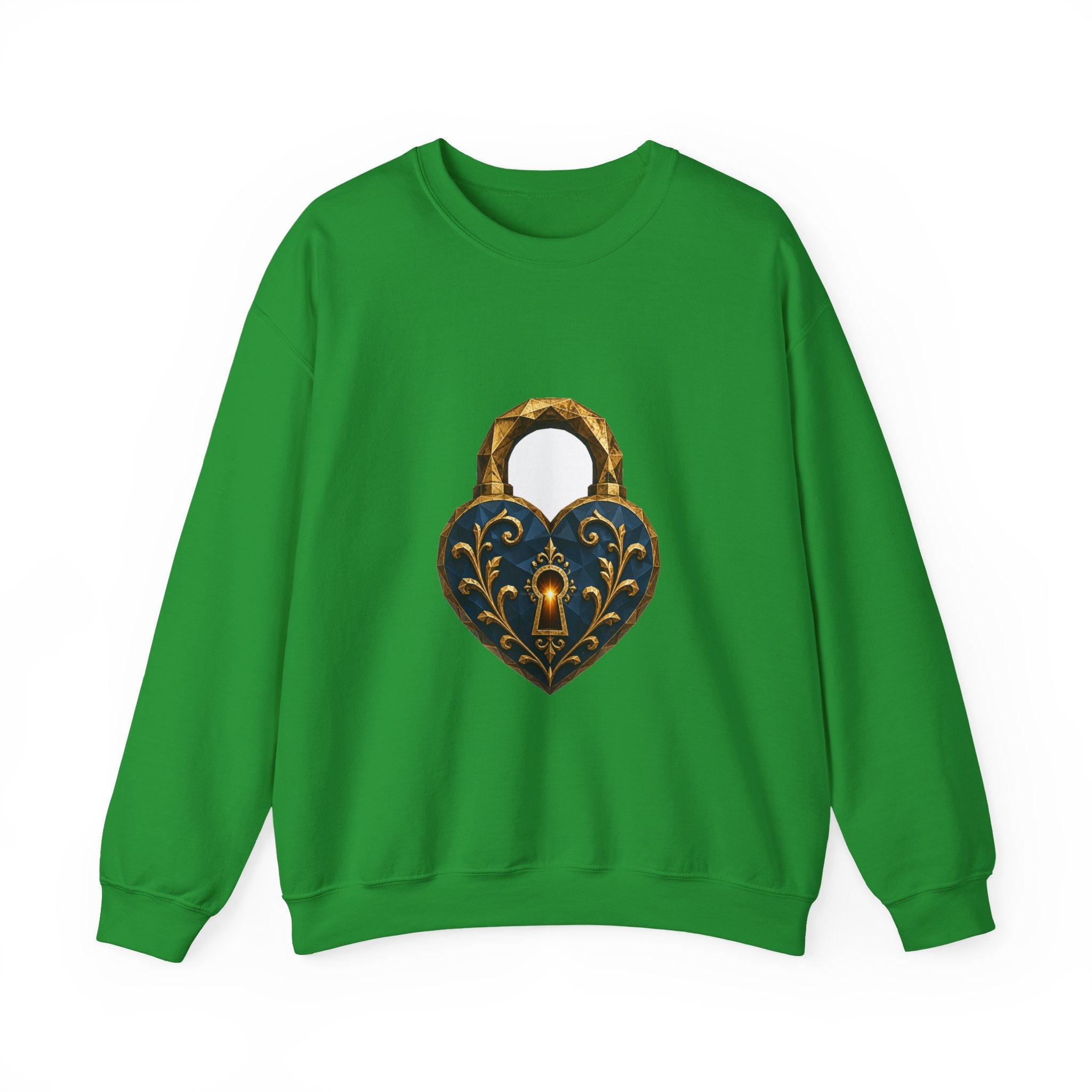 Matching Couple Sweatshirt - Key & Lock Matching Couple Premium Fleece Sweatshirt Geometric Art His Hers Love Gift - Design B