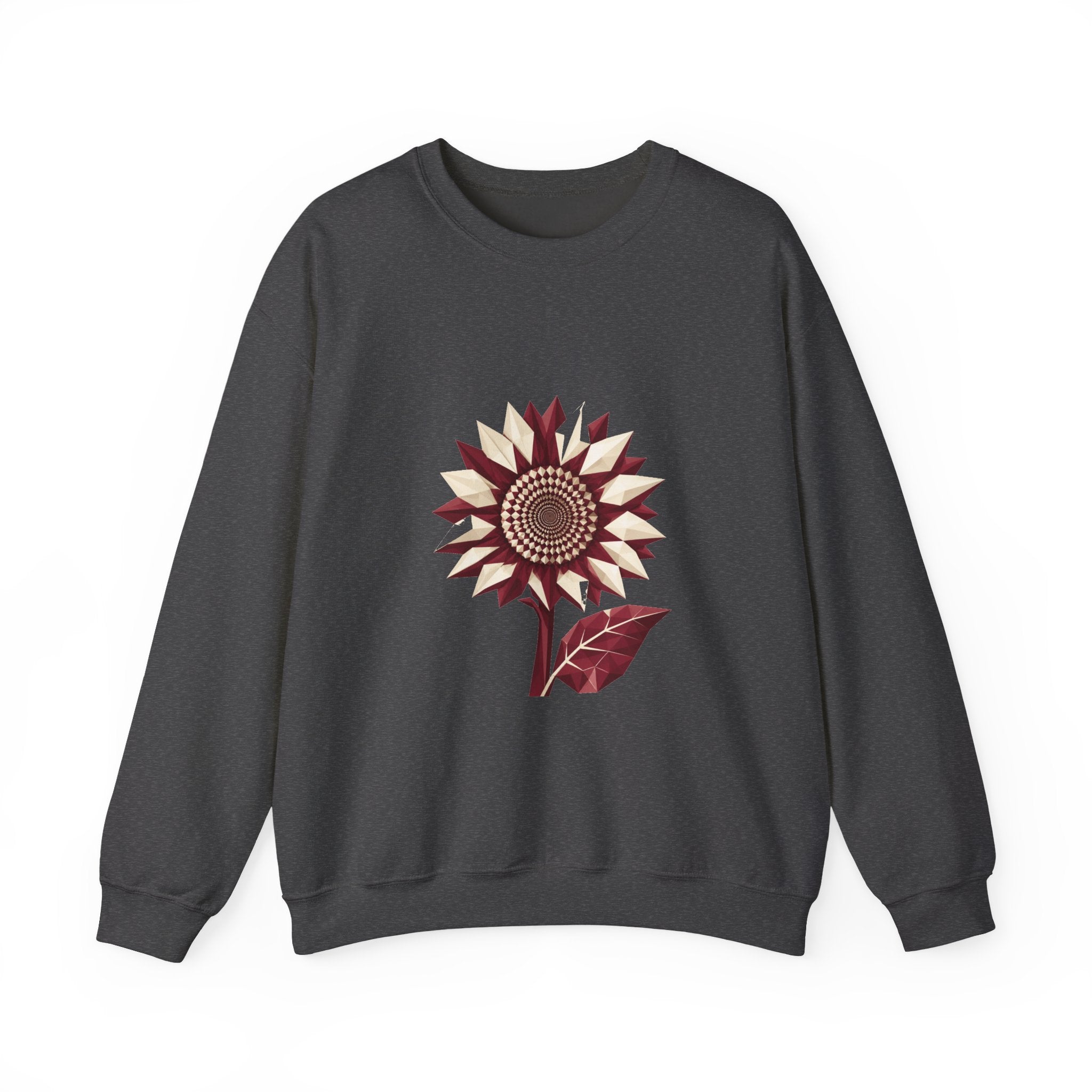 Matching Couple Sweatshirt - Sunflower & Moonflower Matching Couple Premium Fleece Sweatshirt Geometric Art His Hers Love Gift - Design A