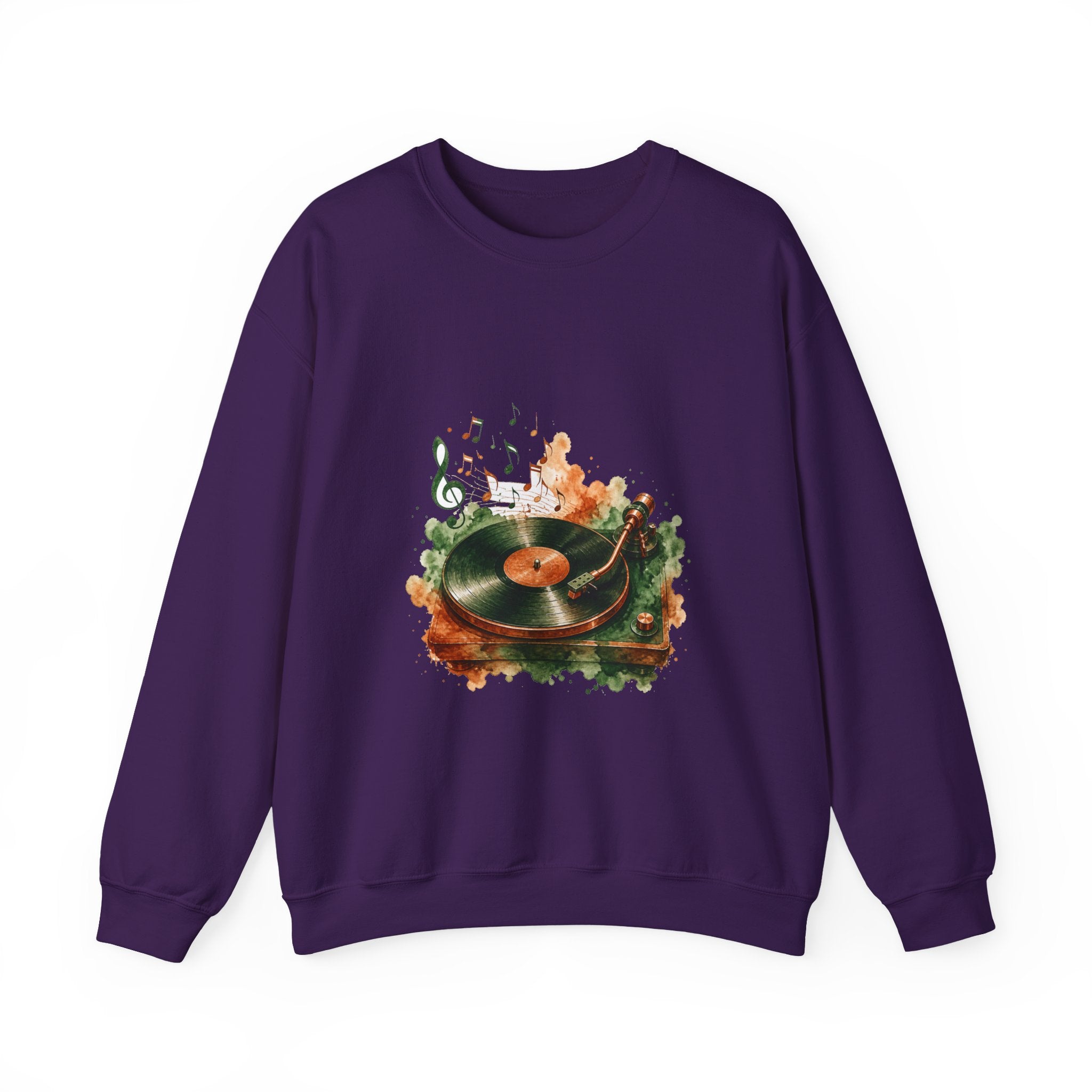 Matching Couple Sweatshirt - Vinyl & Cassette Matching Couple Premium Fleece Sweatshirt Watercolor Art His Hers Birthday Gift - Design A