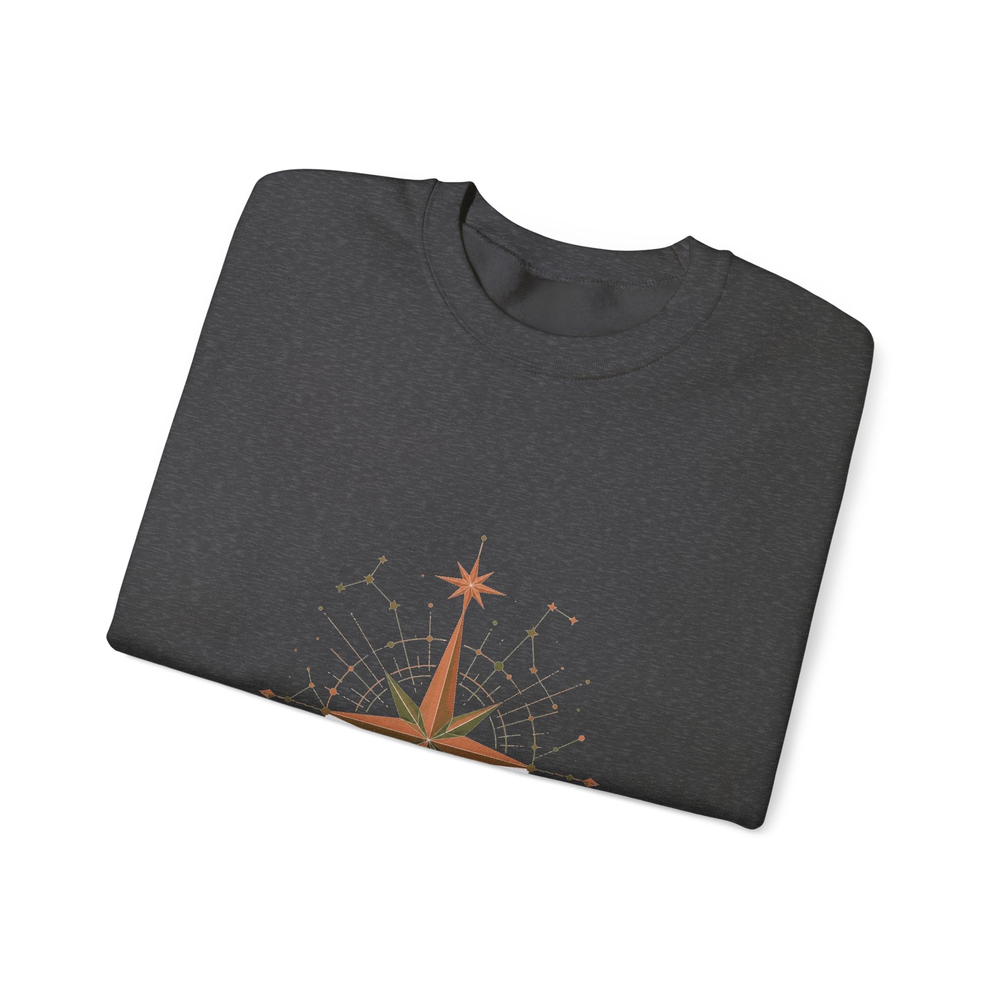 Matching Couple Sweatshirt - Shooting Star & North Star Matching Couple Comfort Colors Crew Geometric Art His Hers Love Gift - Design B