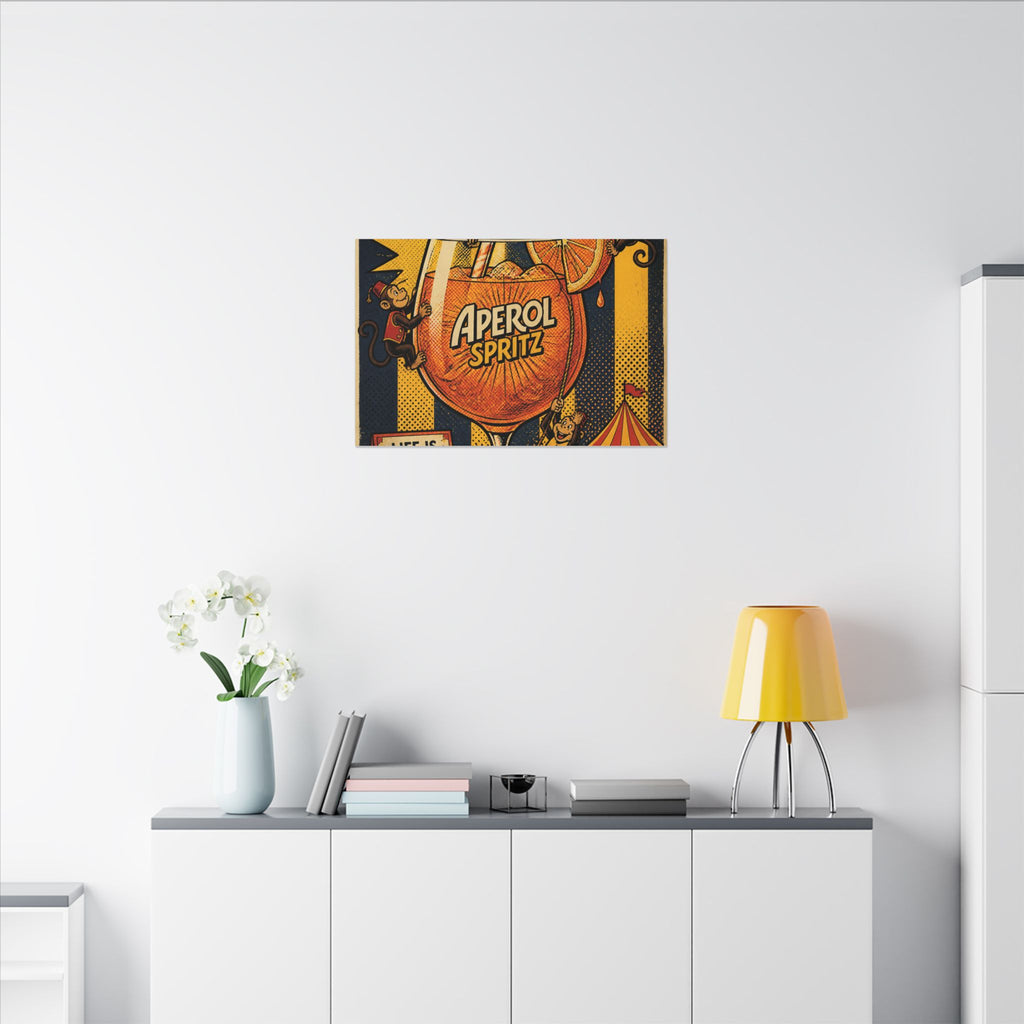 Aperol Spritz Monkeys Wall Art Canvas 24×36 Pop Art Restaurant Decor Maximalist Print