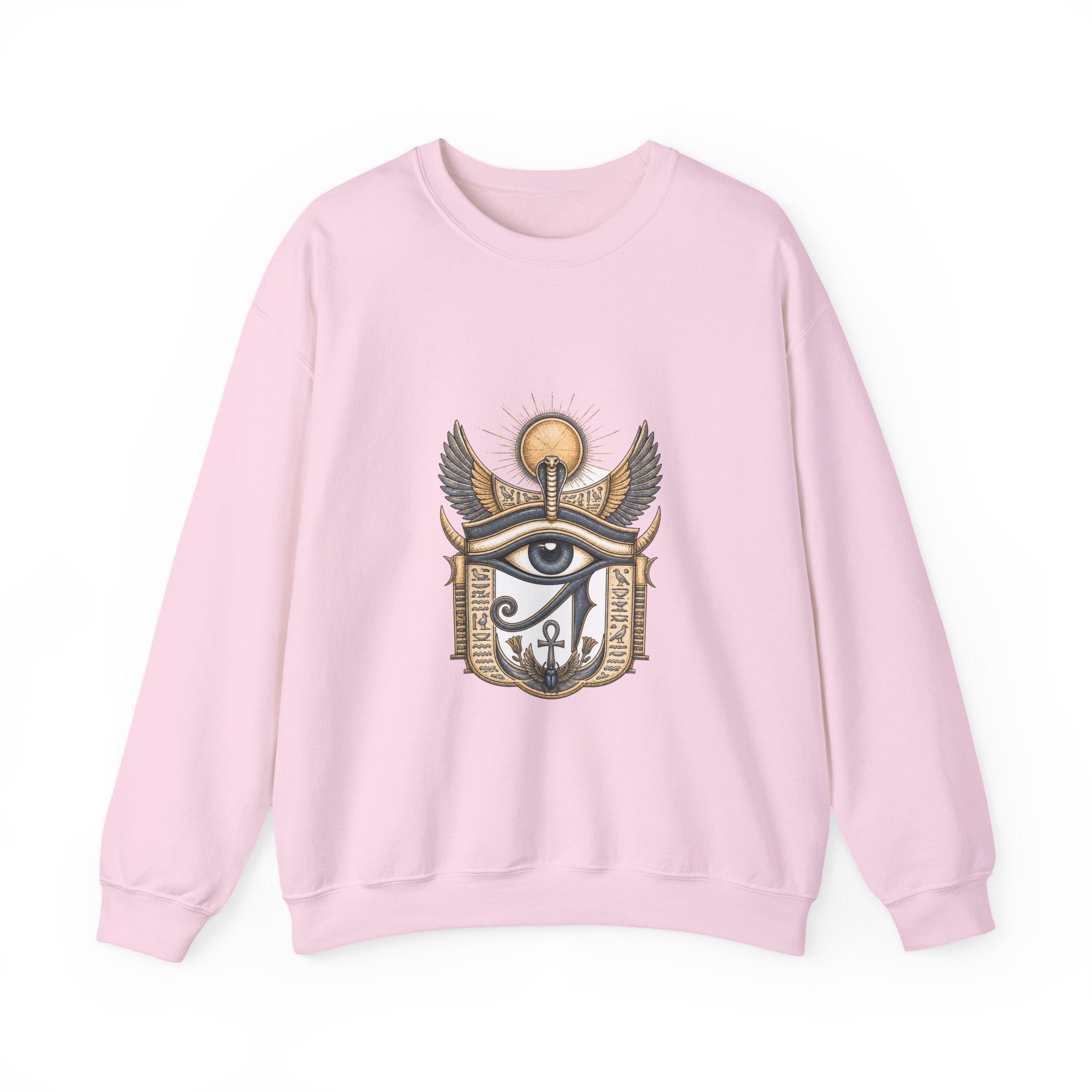 Matching Couple Sweatshirt - Eye of Ra & Horus Matching Couple Crewneck Sweatshirt Hand-Drawn Art His Hers Best Friend Gift - Design A