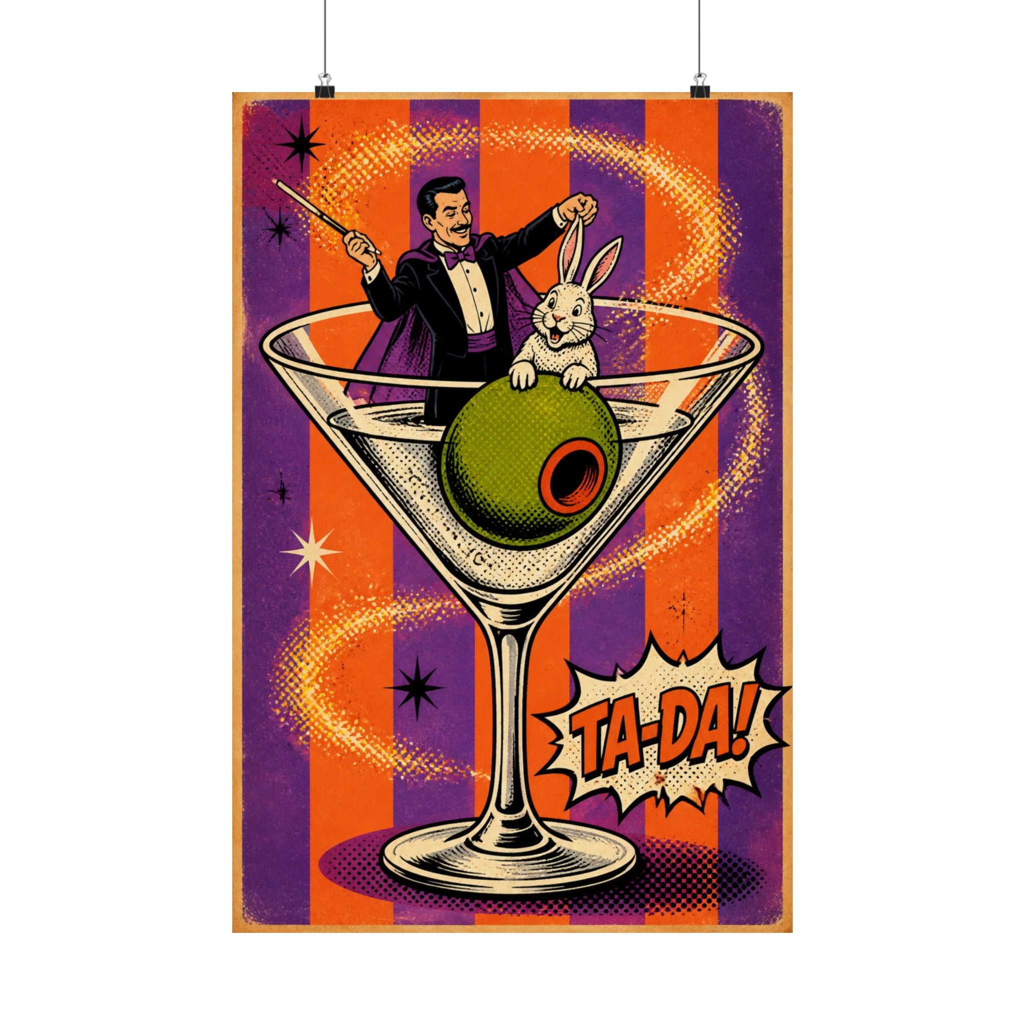 Martini Magician Wall Art Poster 18×24 Pop Art Living Room Decor Maximalist Print
