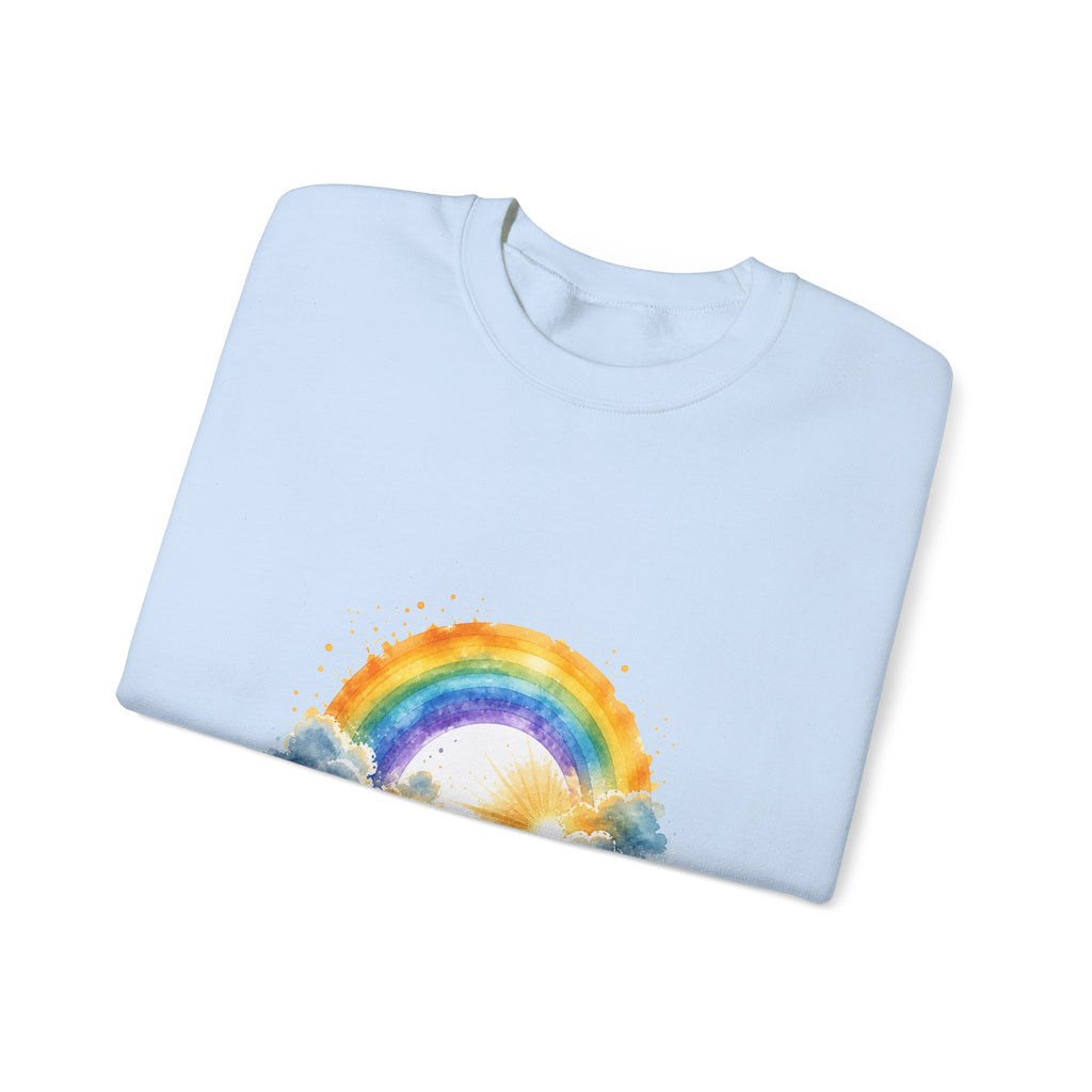 Matching Couple Sweatshirt - Storm & Rainbow Matching Couple Premium Fleece Sweatshirt Watercolor Art His Hers Birthday Gift - Design B