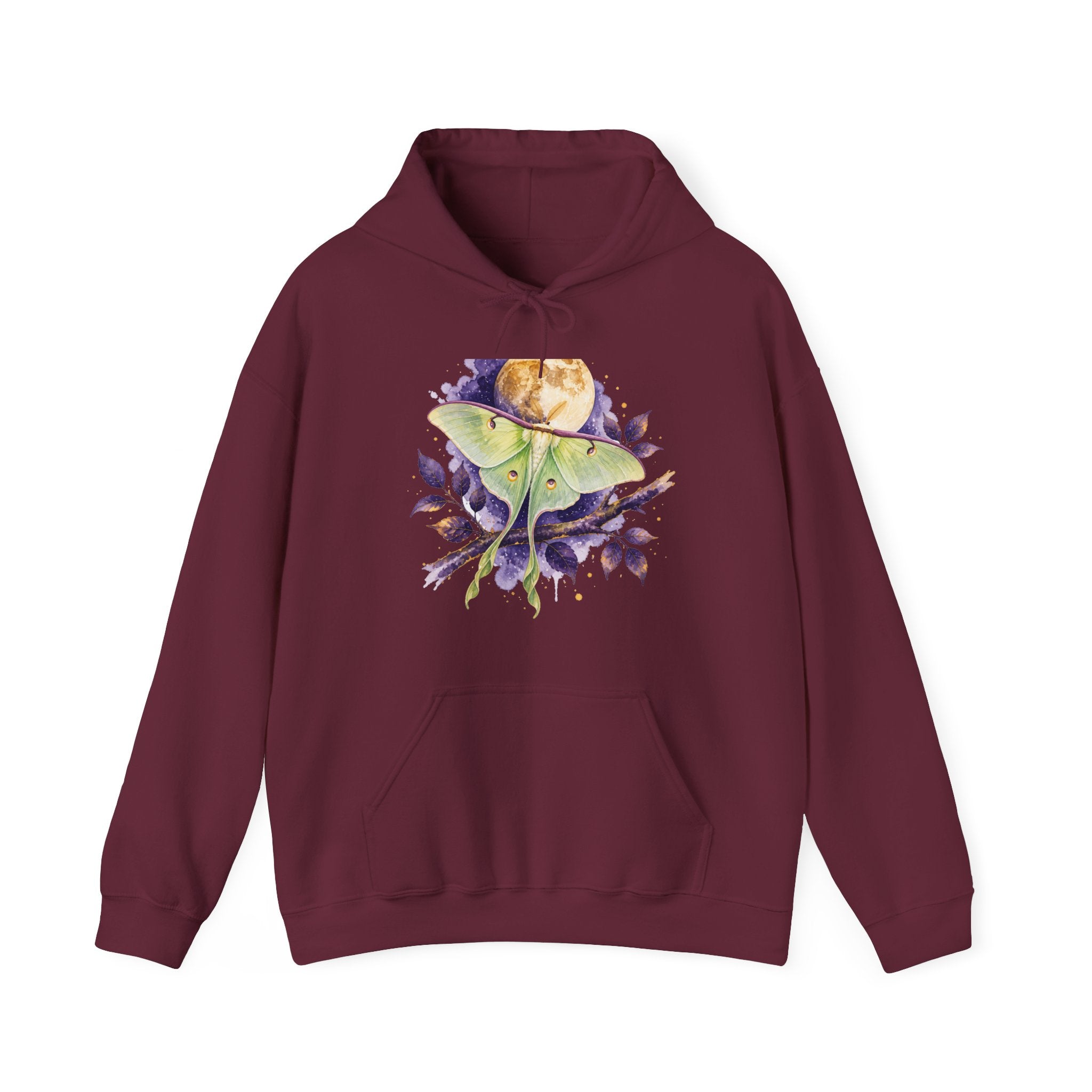 Matching Couple Sweatshirt - Butterfly & Moth Matching Couple Hooded Sweatshirt Watercolor Art His Hers Engagement Gift - Design B