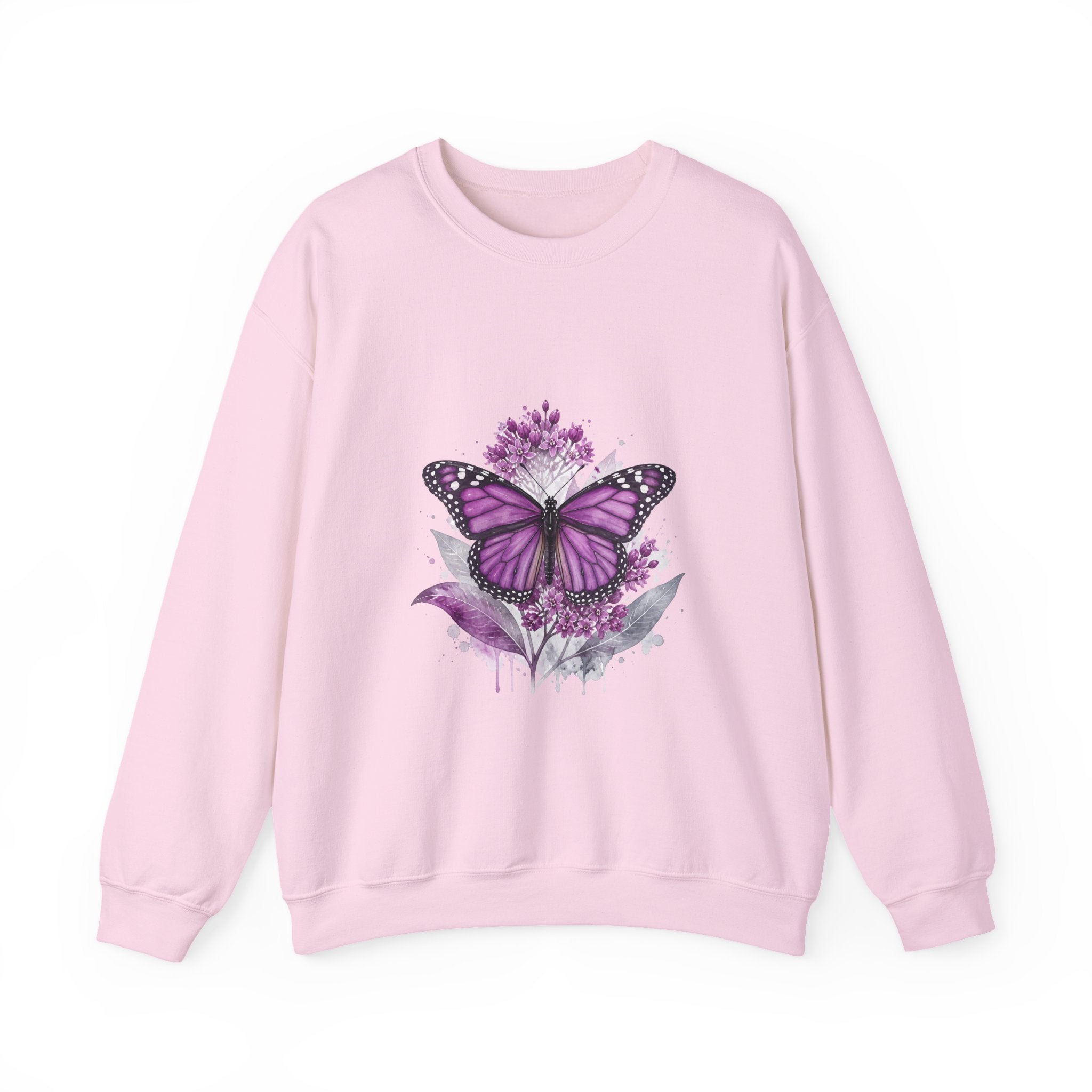 Matching Couple Sweatshirt - Butterfly & Moth Matching Couple Premium Fleece Sweatshirt Watercolor Art His Hers Birthday Gift - Design A