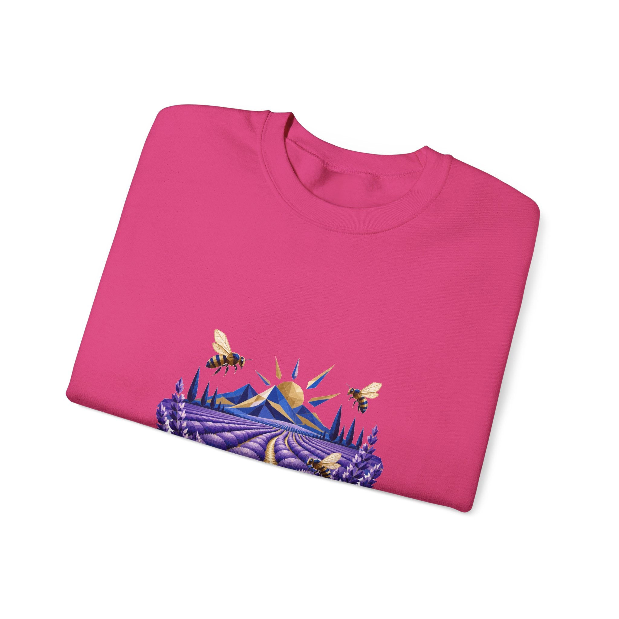Matching Couple Sweatshirt - Lavender Fields & Canyon Matching Couple Comfort Colors Crew Geometric Art His Hers Love Gift - Design A