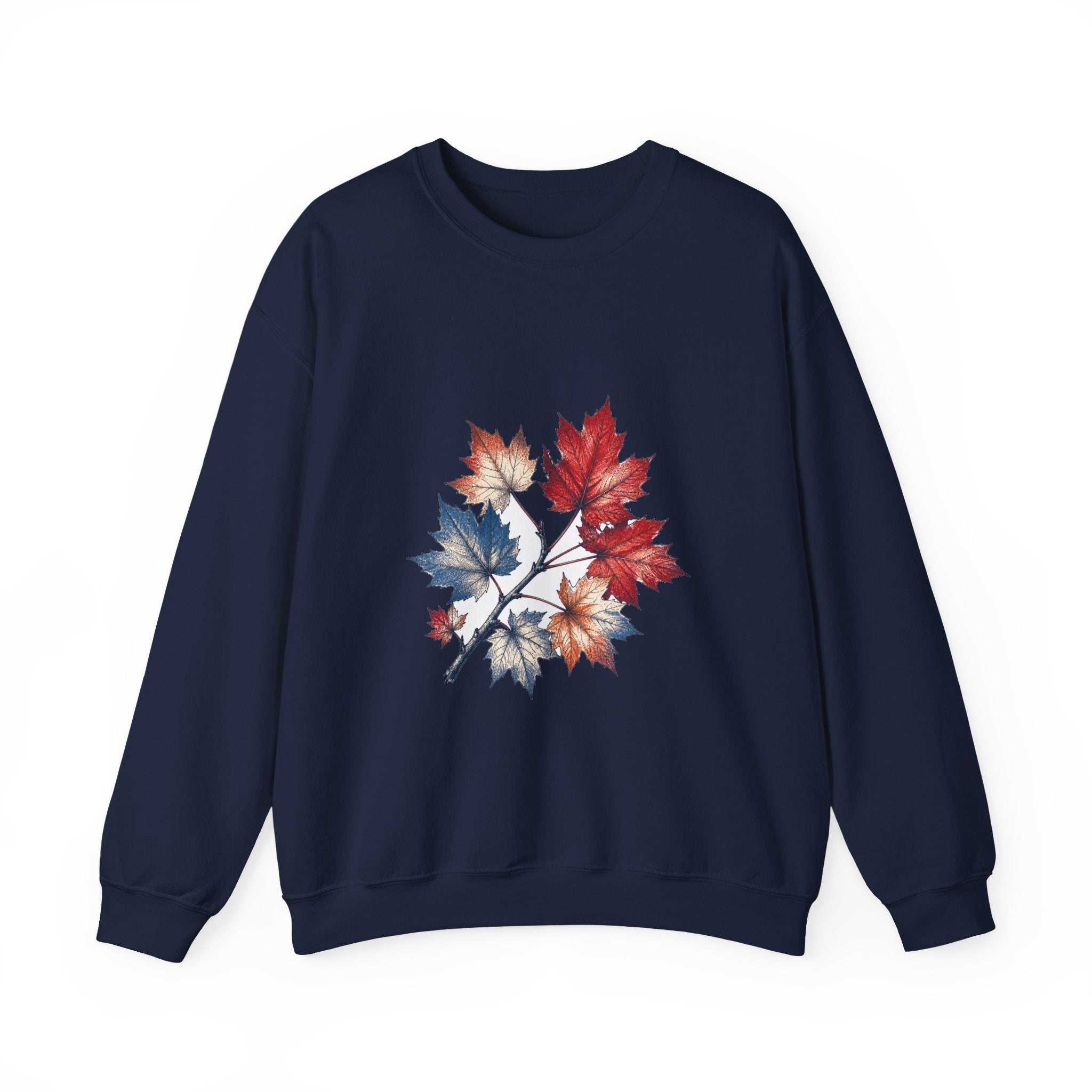 Matching Couple Sweatshirt - Cherry Blossom & Maple Leaf Matching Couple Crewneck Sweatshirt Hand-Drawn Art His Hers Best Friend Gift - Design B
