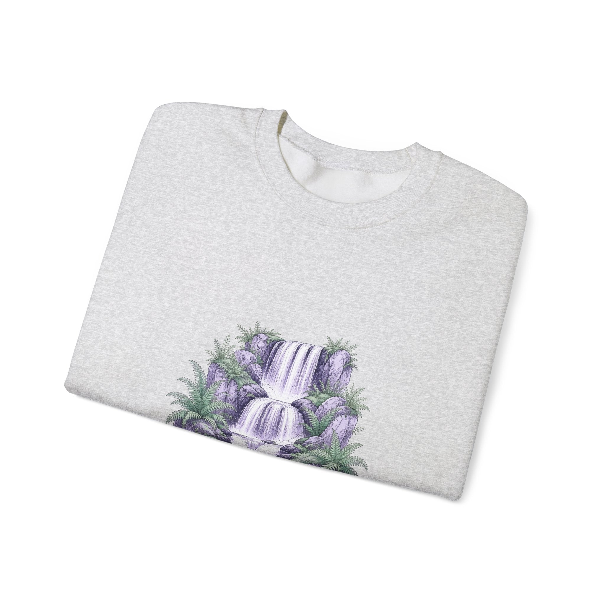 Matching Couple Sweatshirt - Wildfire & Waterfall Matching Couple Crewneck Sweatshirt Hand-Drawn Art His Hers Best Friend Gift - Design B
