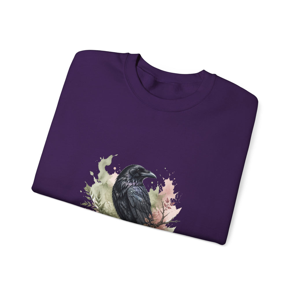 Matching Couple Sweatshirt - Raven & Swan Matching Couple Crewneck Sweatshirt Watercolor Art His Hers Engagement Gift - Design A