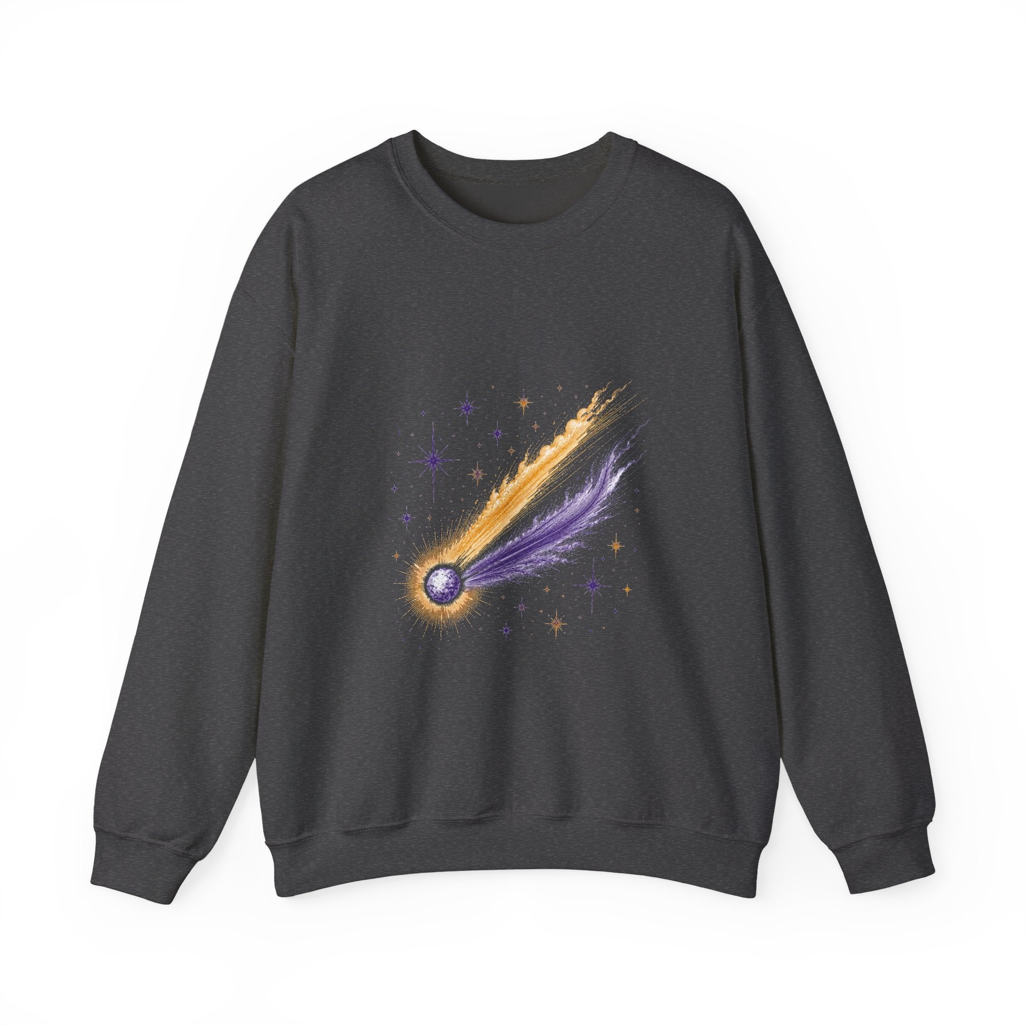 Matching Couple Sweatshirt - Comet & Asteroid Matching Couple Crewneck Sweatshirt Vintage Art His Hers Wedding Gift - Design A