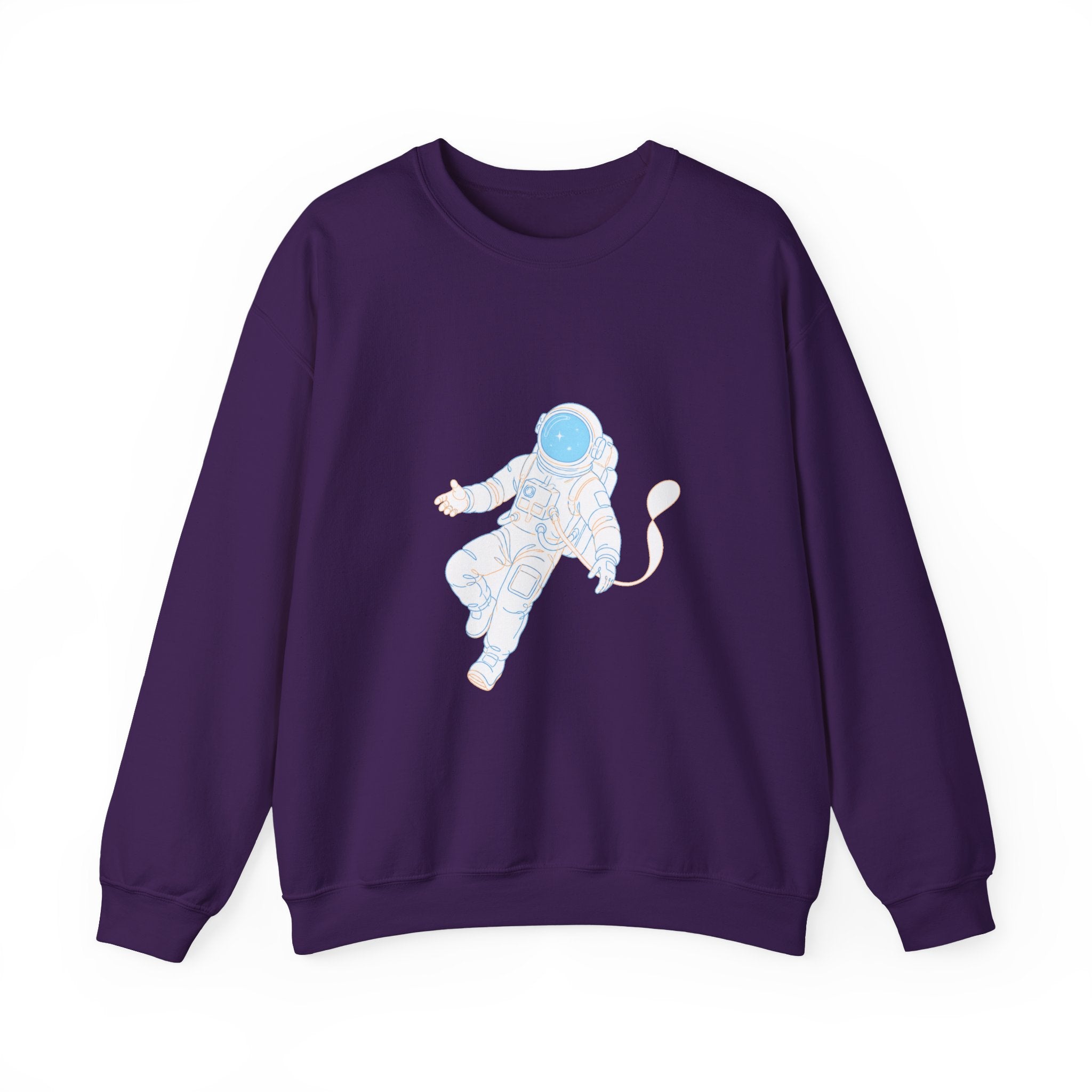 Matching Couple Sweatshirt - Astronaut & Planet Matching Couple Premium Fleece Sweatshirt Minimalist Art His Hers Christmas Gift - Design A