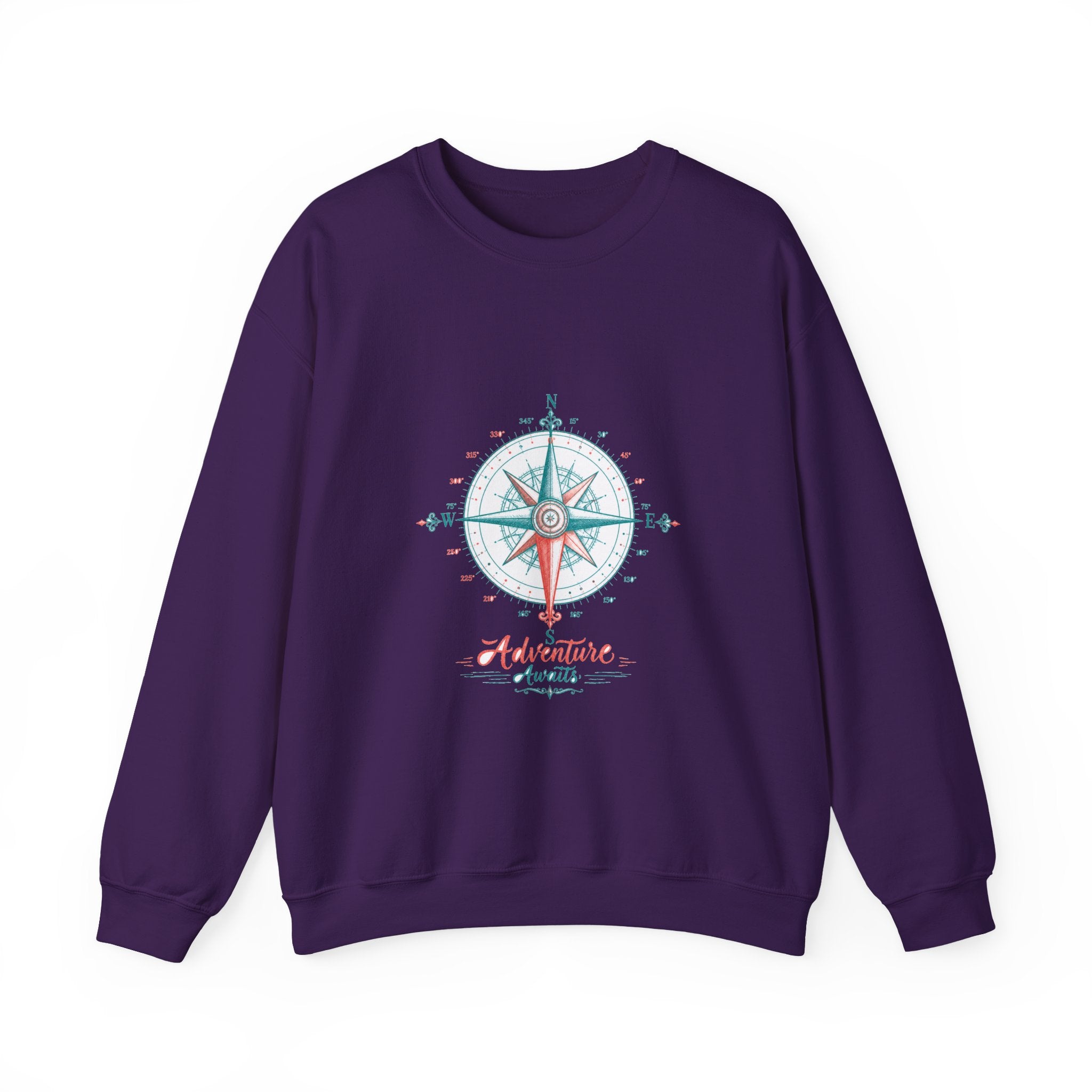 Matching Couple Sweatshirt - Compass North & South Matching Couple Premium Fleece Sweatshirt Hand-Drawn Art His Hers Anniversary Gift - Design B